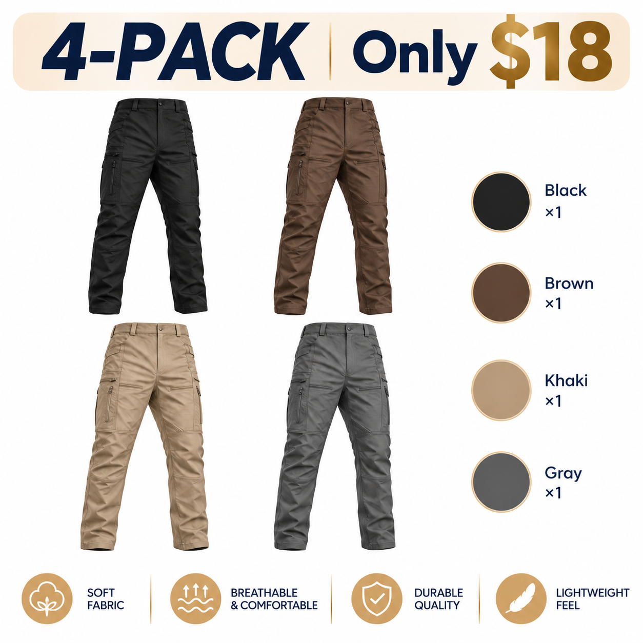 Men's Plaid Tactical Cargo Pants – Water-Repellent Outdoor Workwear