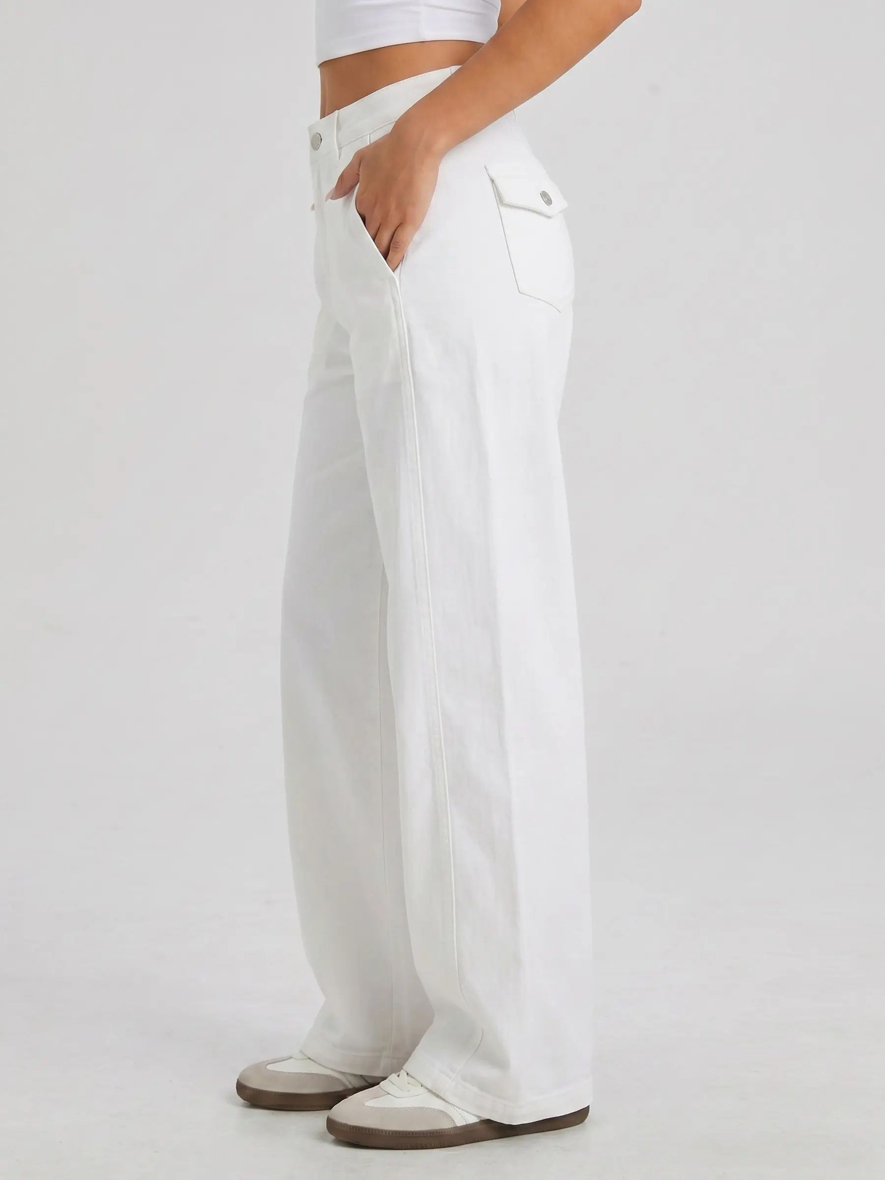 Women’s High-Waisted Wide-Leg Stretch Jeans