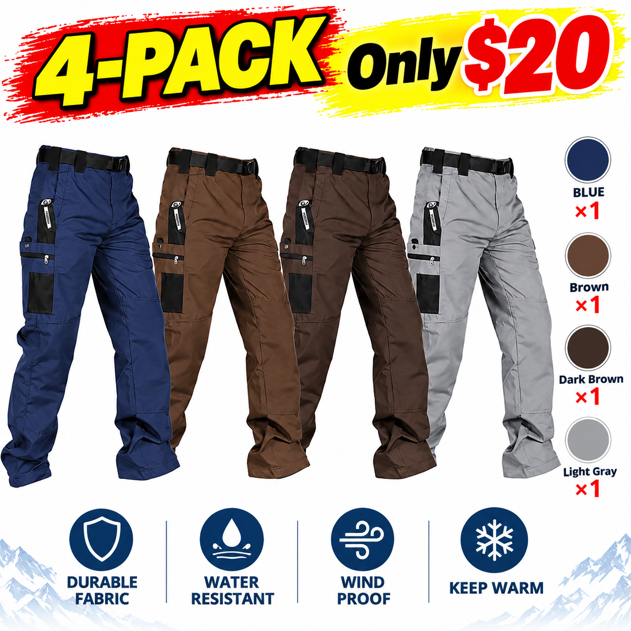Men's Water-Resistant Tactical Cargo Pants