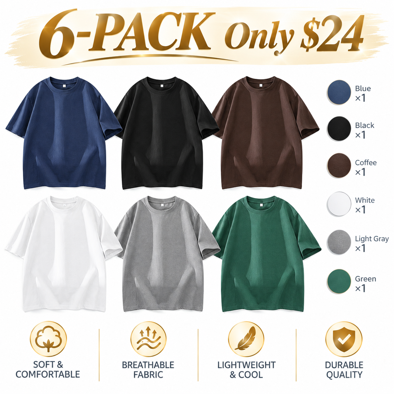 Unisex Cotton Crewneck T-Shirt – Relaxed Fit Casual Tee