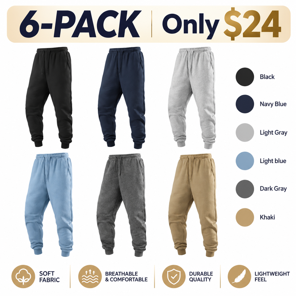 Men's Casual Drawstring Sweatpants – Everyday Athletic Joggers