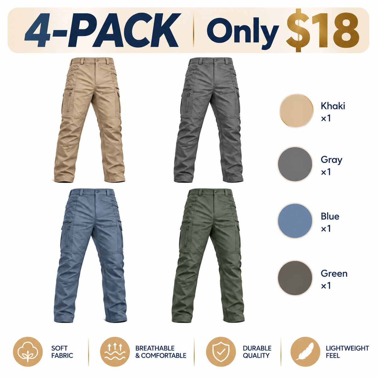 Men's Plaid Tactical Cargo Pants – Water-Repellent Outdoor Workwear