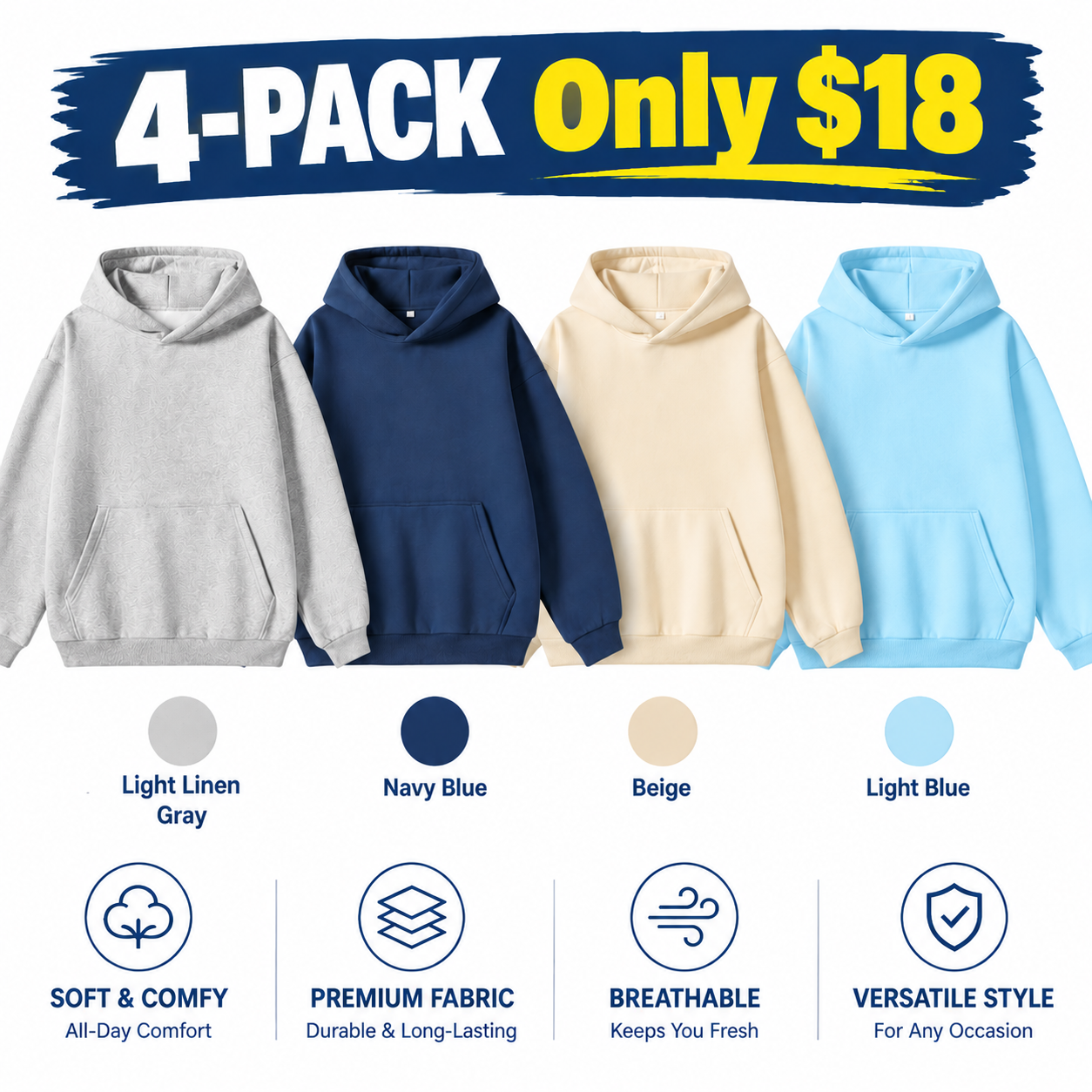 Ultimate Everyday Fleece-Lined Urban Pullover Hoodie