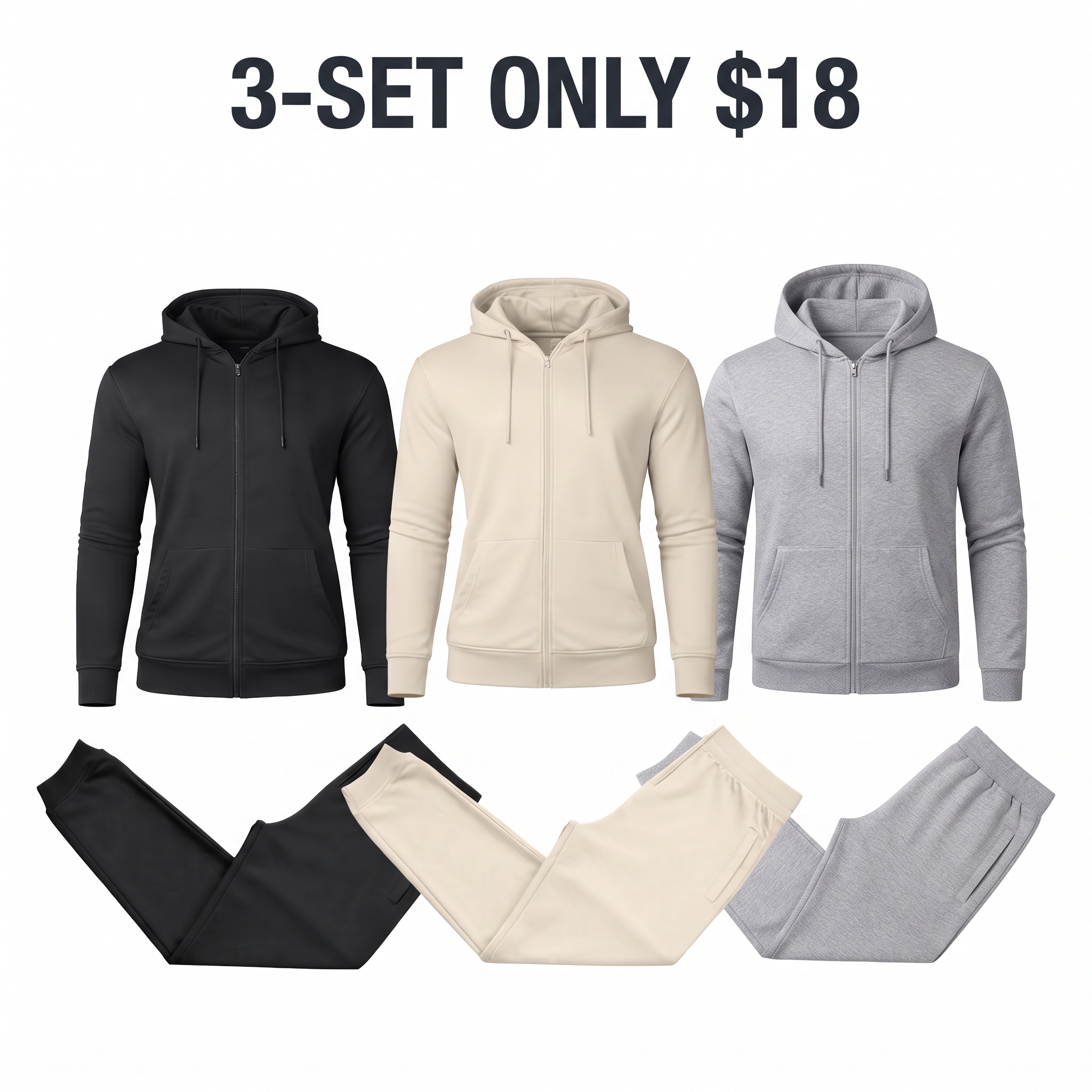 Men's French Terry Zip Hoodie & Jogger Set