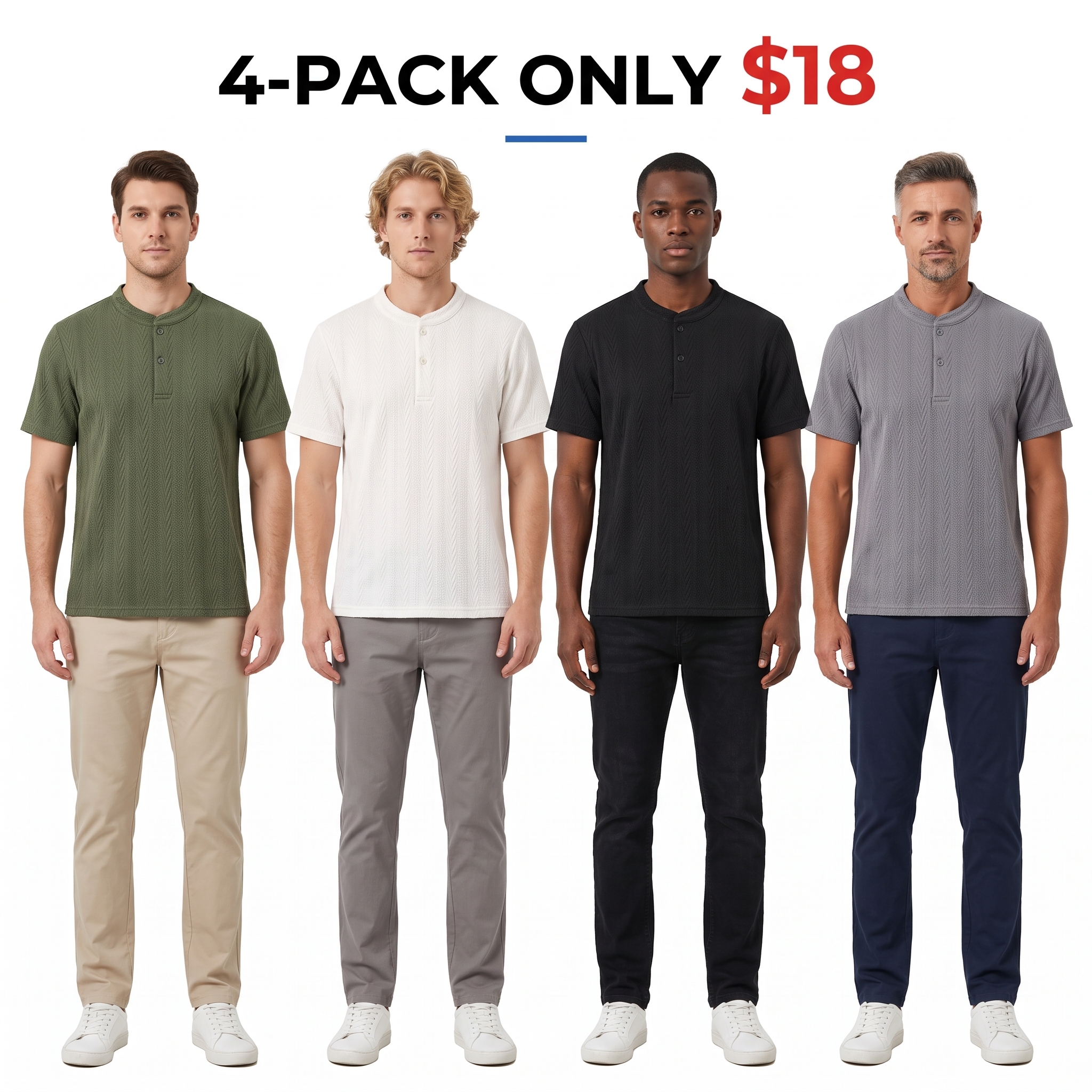 Men’s Textured Knit Henley Shirt