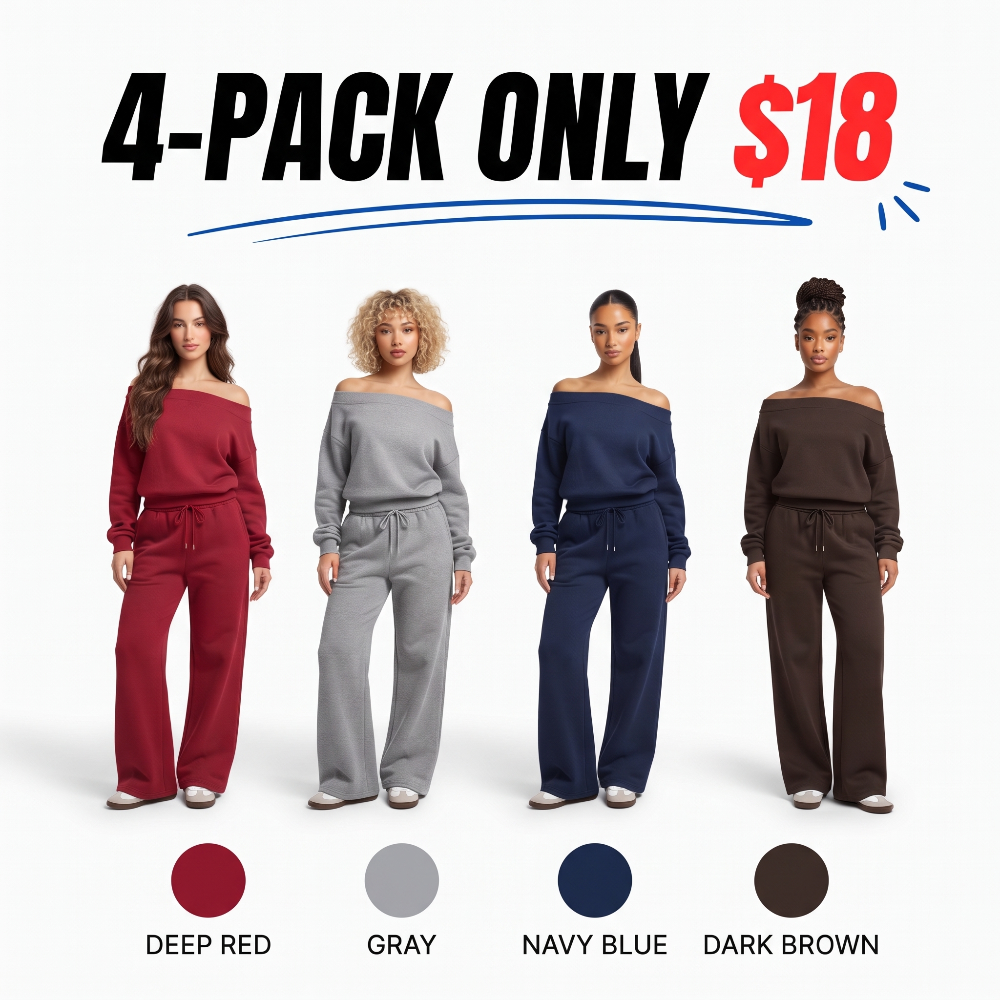 Women’s One-Shoulder Oversized Lounge Set