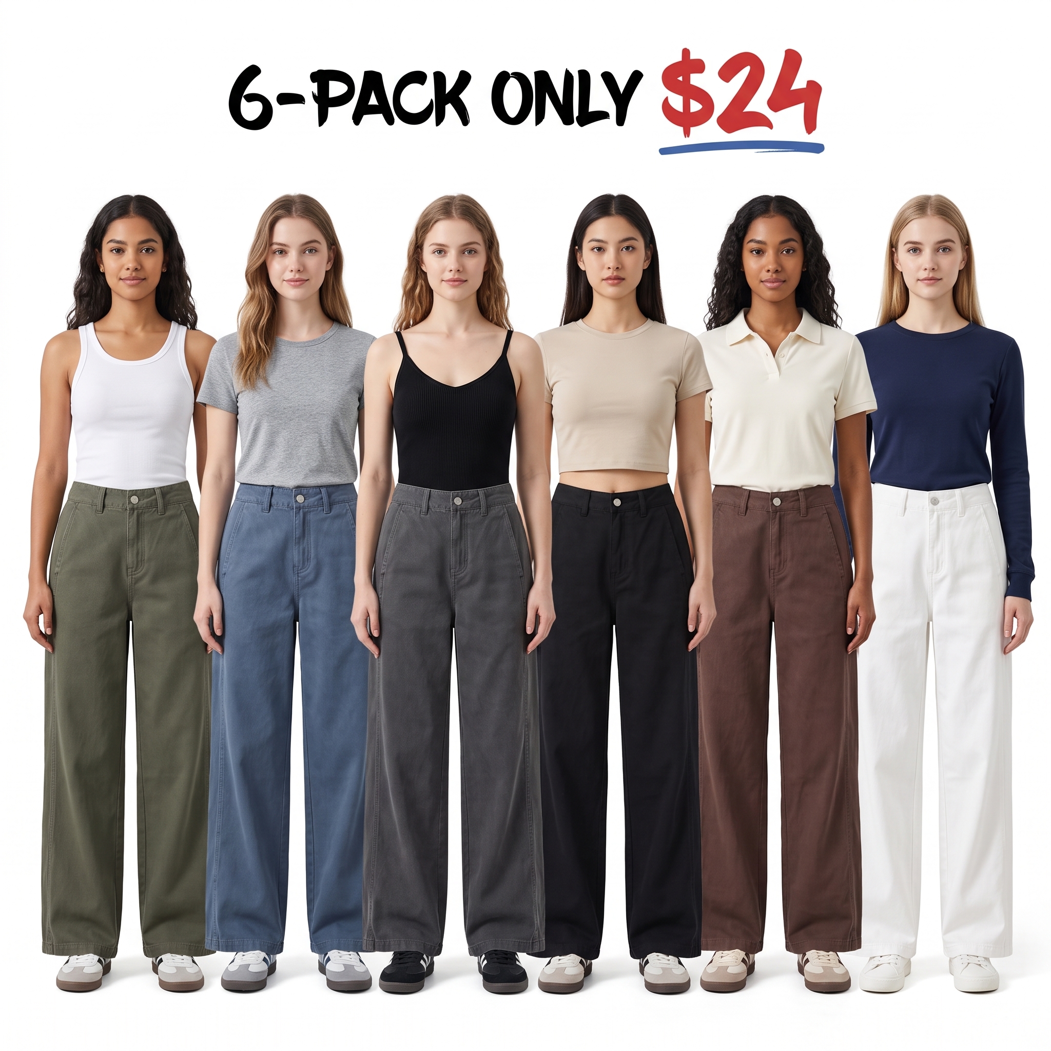 Women’s High-Waisted Wide-Leg Stretch Jeans