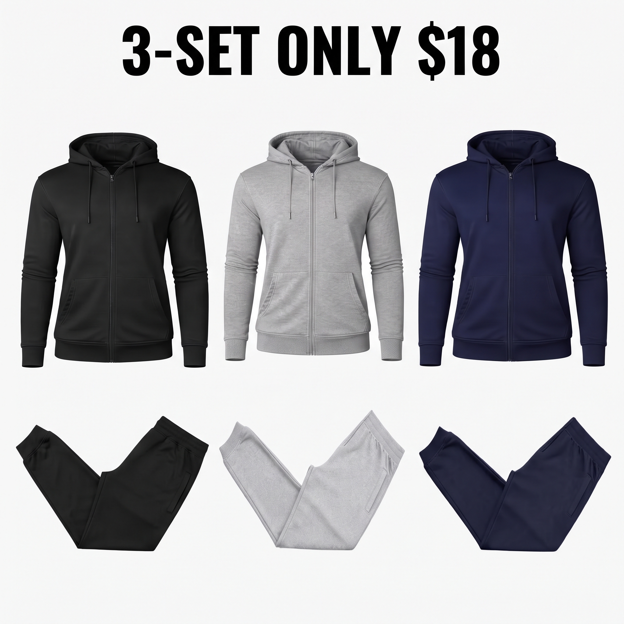 Men's French Terry Zip Hoodie & Jogger Set