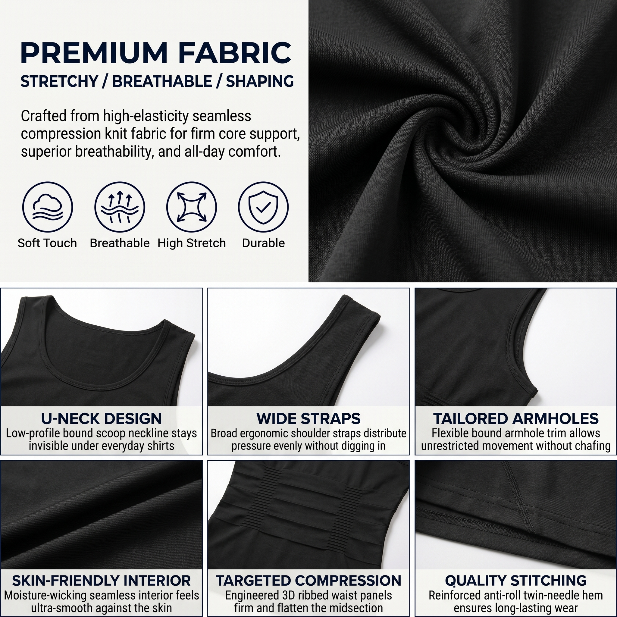 Men's Compression Tank Top – Slimming Body Shaper Undershirt