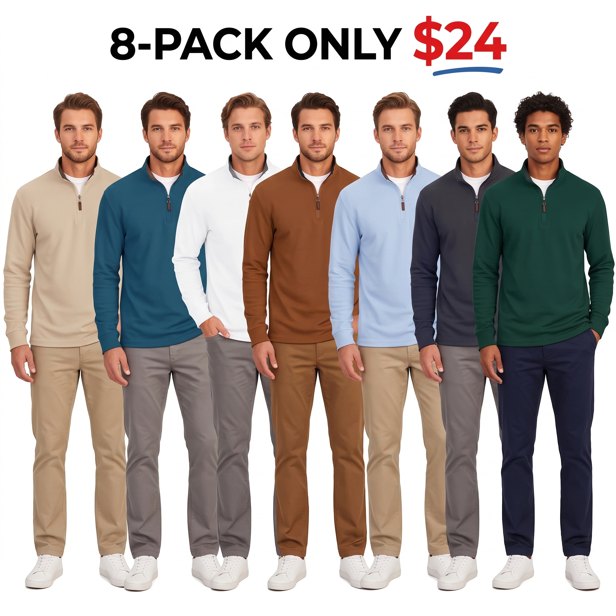 Men’s Quarter-Zip Mock Neck Fleece Pullover
