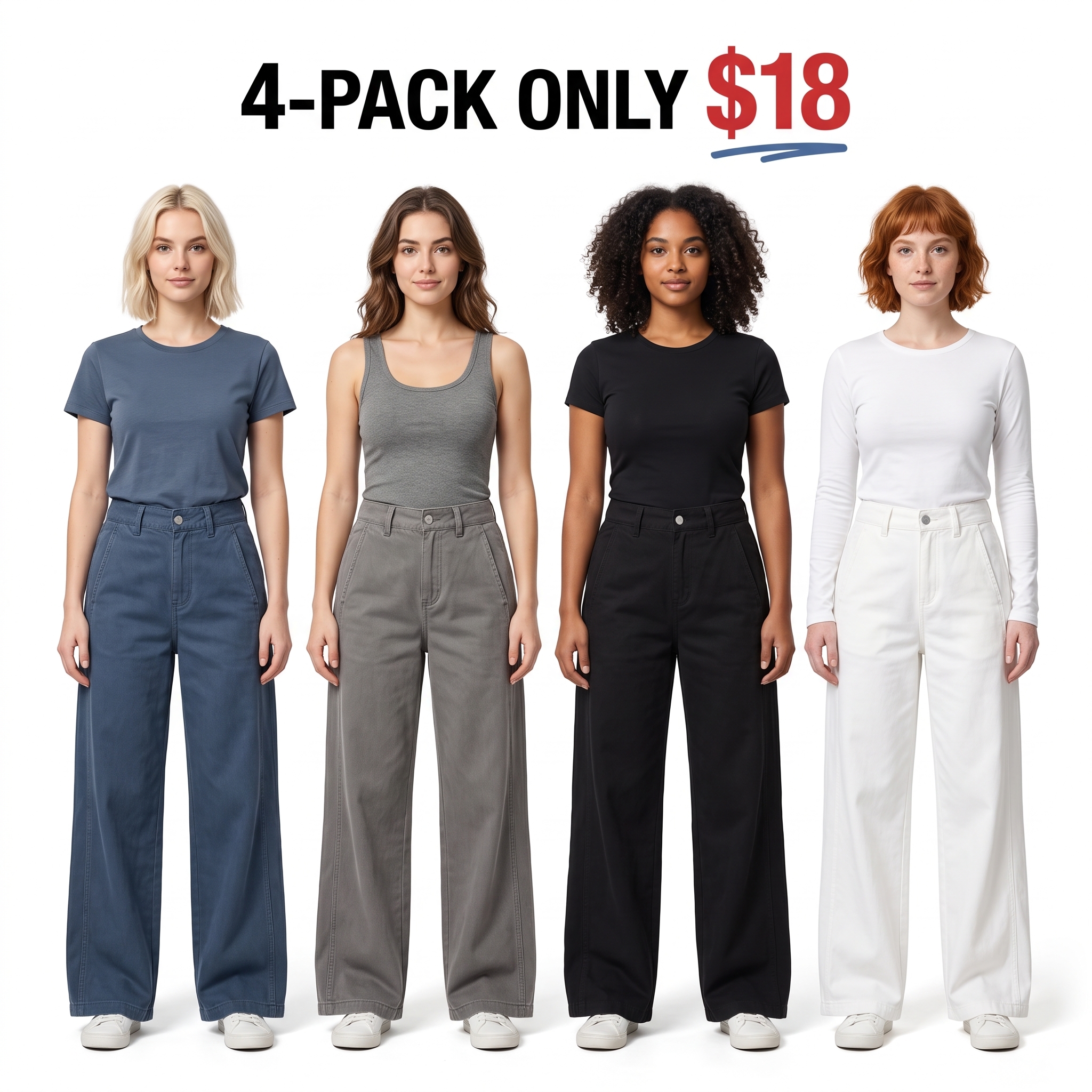 Women’s High-Waisted Wide-Leg Stretch Jeans