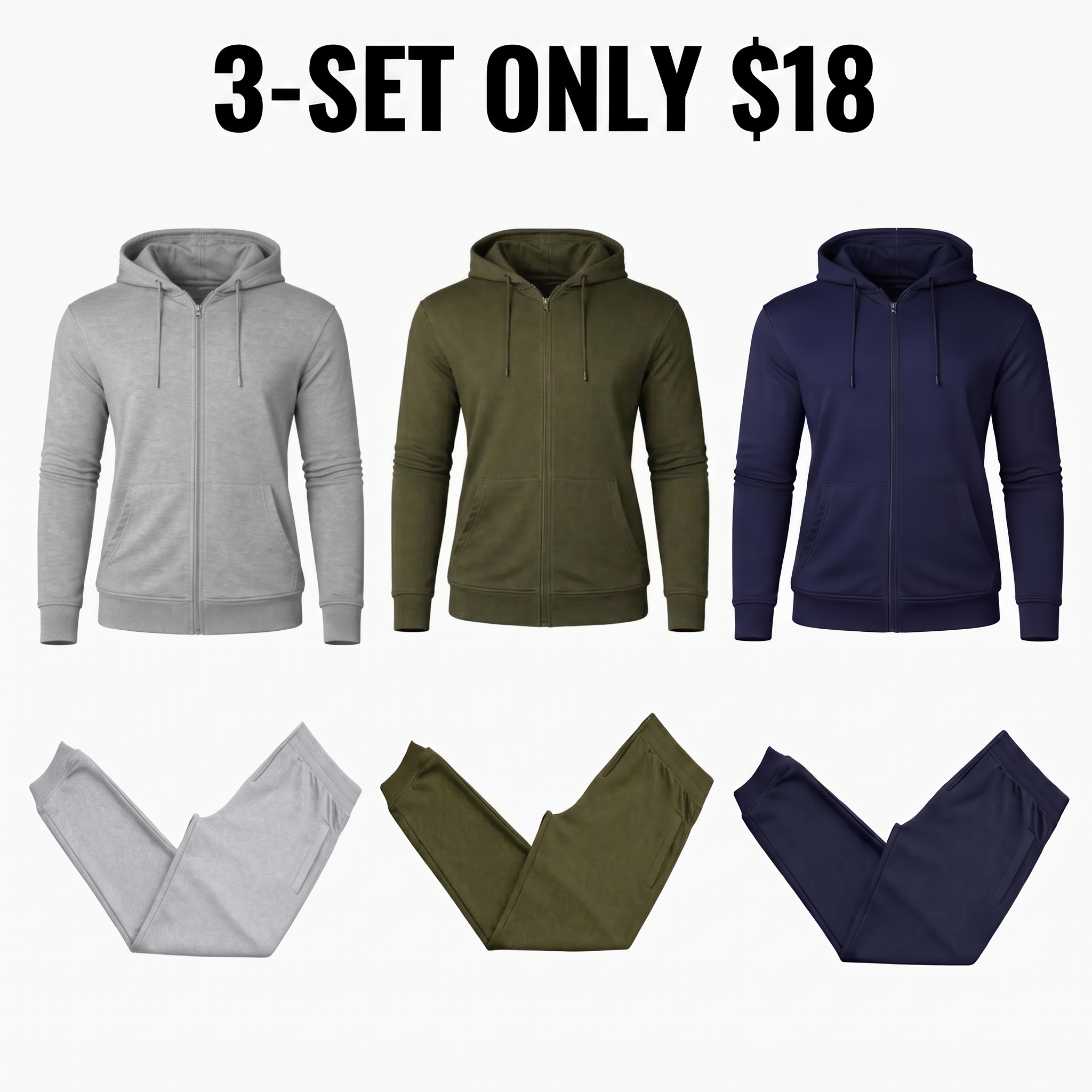 Men's French Terry Zip Hoodie & Jogger Set
