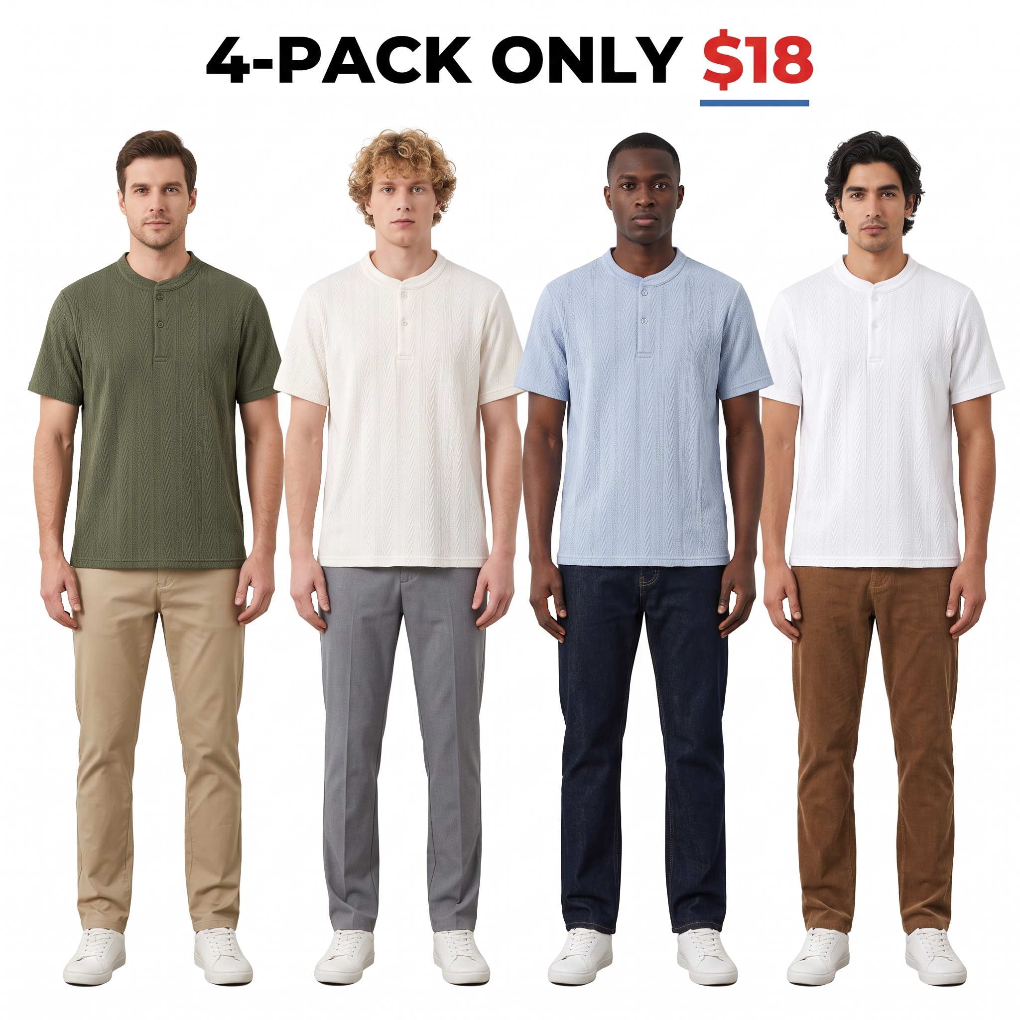 Men’s Textured Knit Henley Shirt