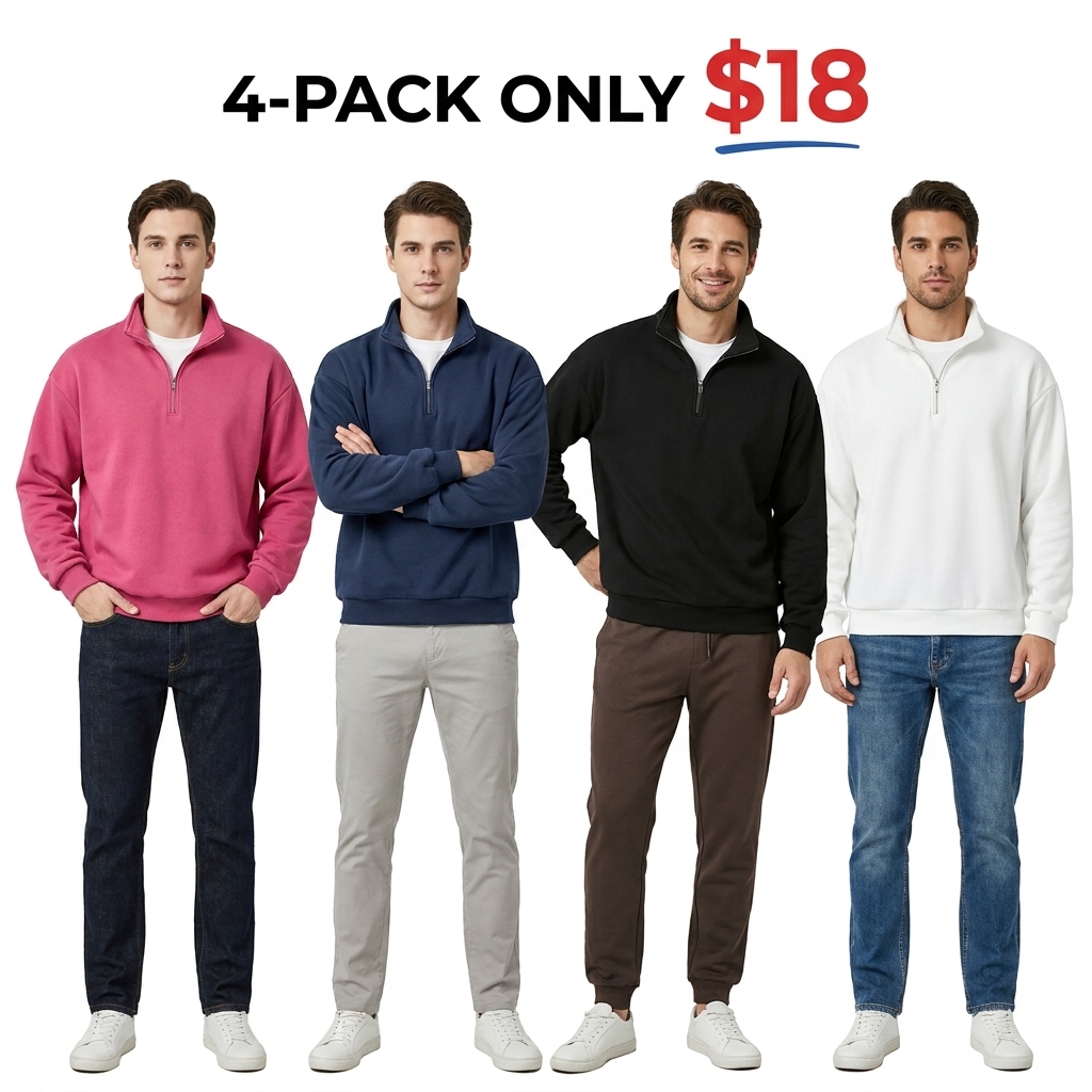 Men’s Quarter-Zip Loose-Fit Sweatshirt