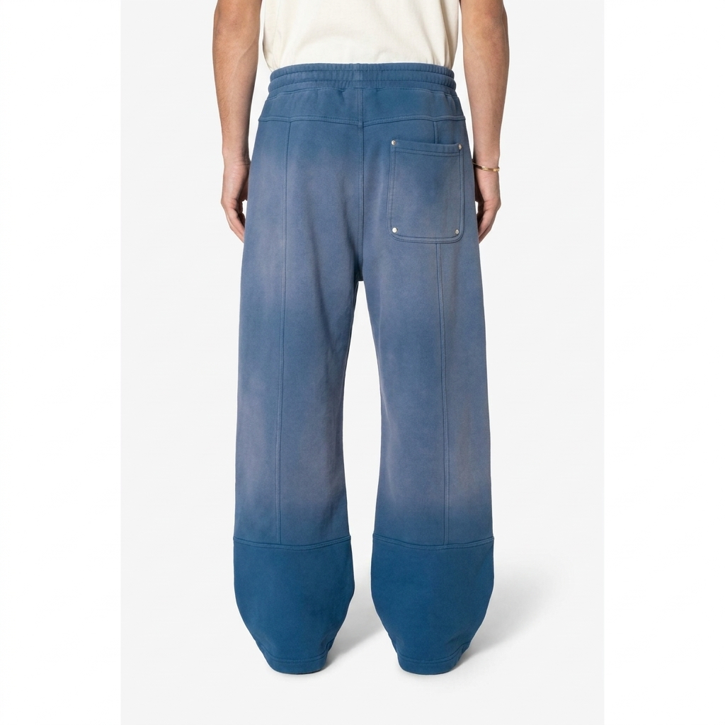 Men's Double-Knee Baggy Pants – Vintage Washed Cotton Streetwear