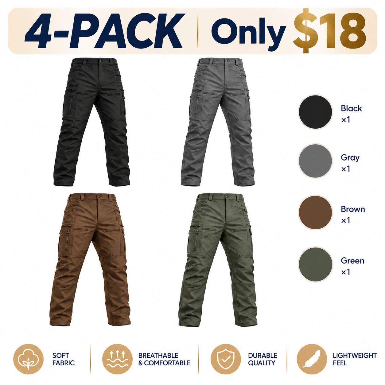 Men's Plaid Tactical Cargo Pants – Water-Repellent Outdoor Workwear