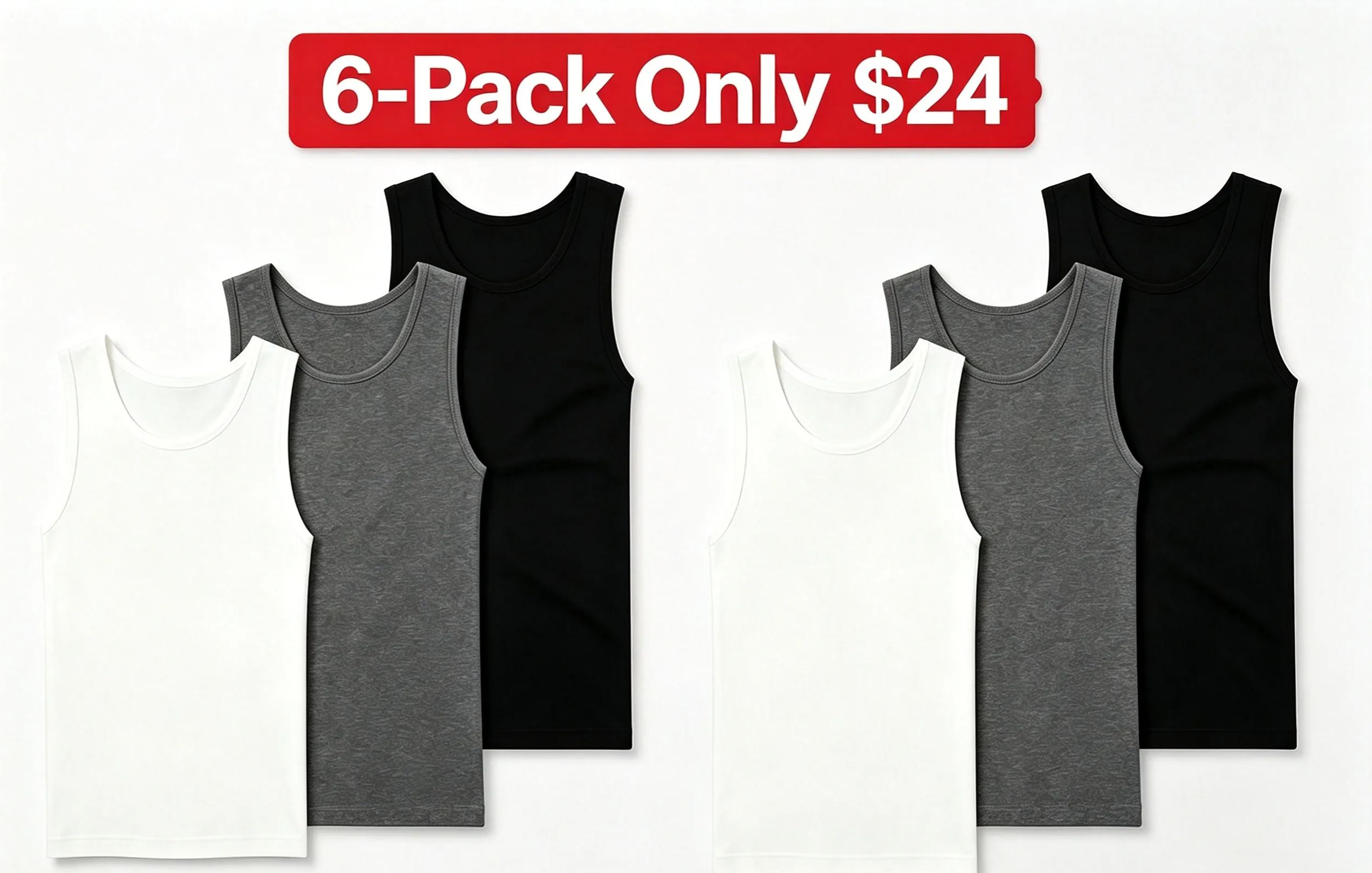 Men’s 3-Pack Essential Tank Tops – Black, White & Charcoal