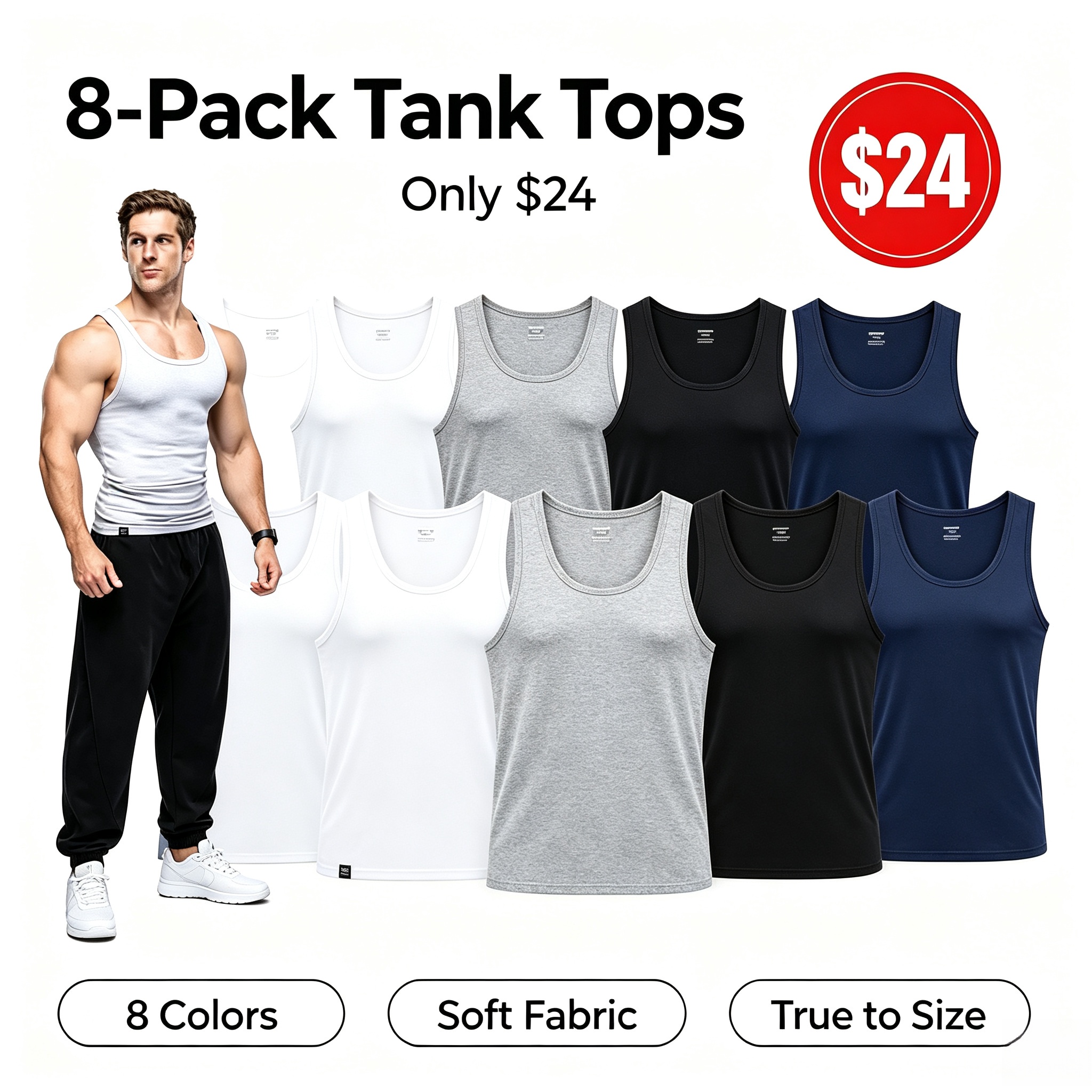 Men’s Ribbed Athletic Tank Top