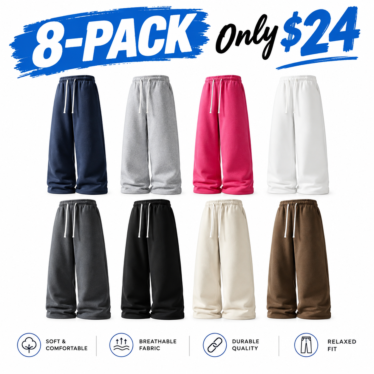 Unisex Ultra-Soft Wide-Leg Sweatpants