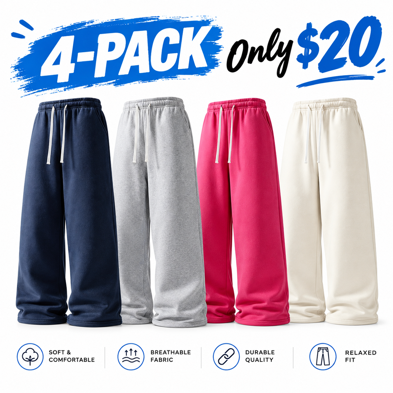 Unisex Ultra-Soft Wide-Leg Sweatpants