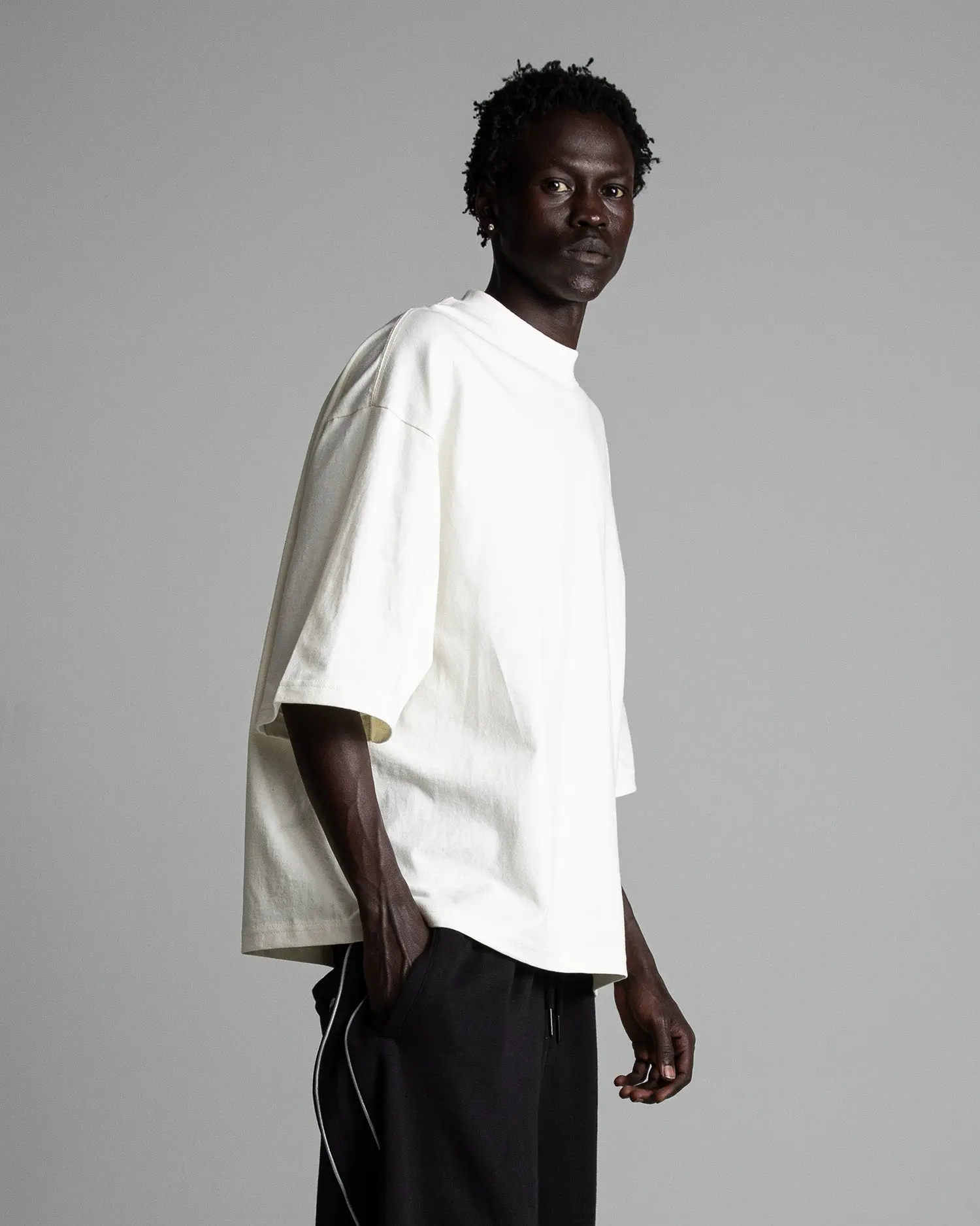 Heavyweight Oversized Short Sleeve Casual Streetwear Top Tshirt Cotton Cropped  