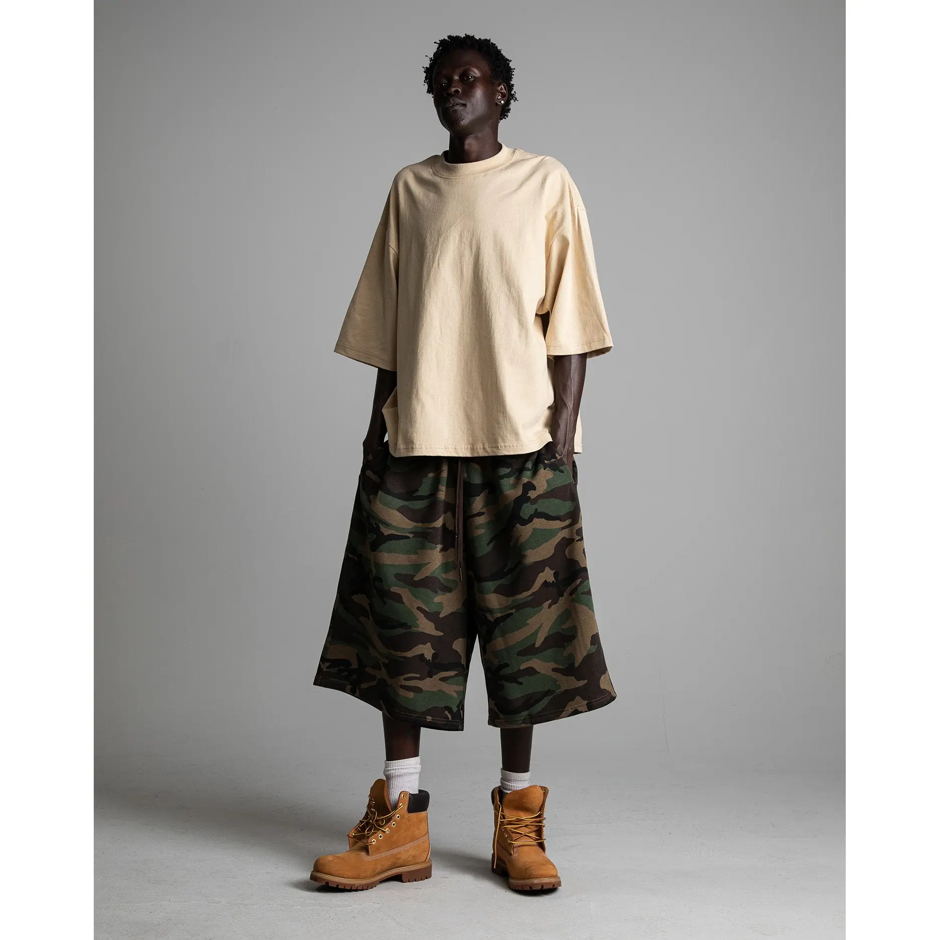 Heavyweight Oversized Short Sleeve Casual Streetwear Top Tshirt Cotton Cropped  