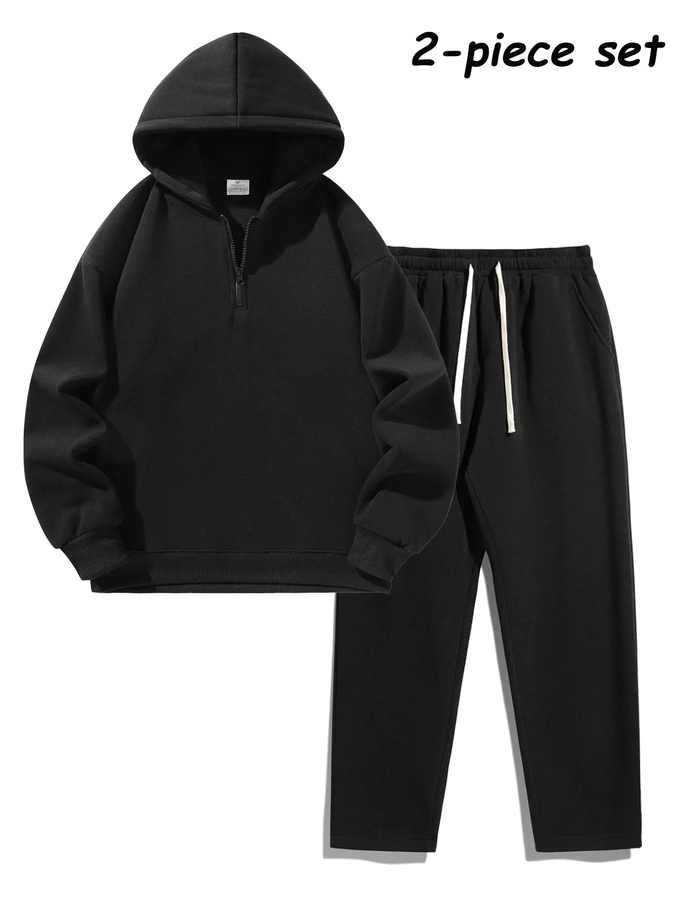 Fabricflora Men’s Half-Zip Hoodie & Sweatpants Set