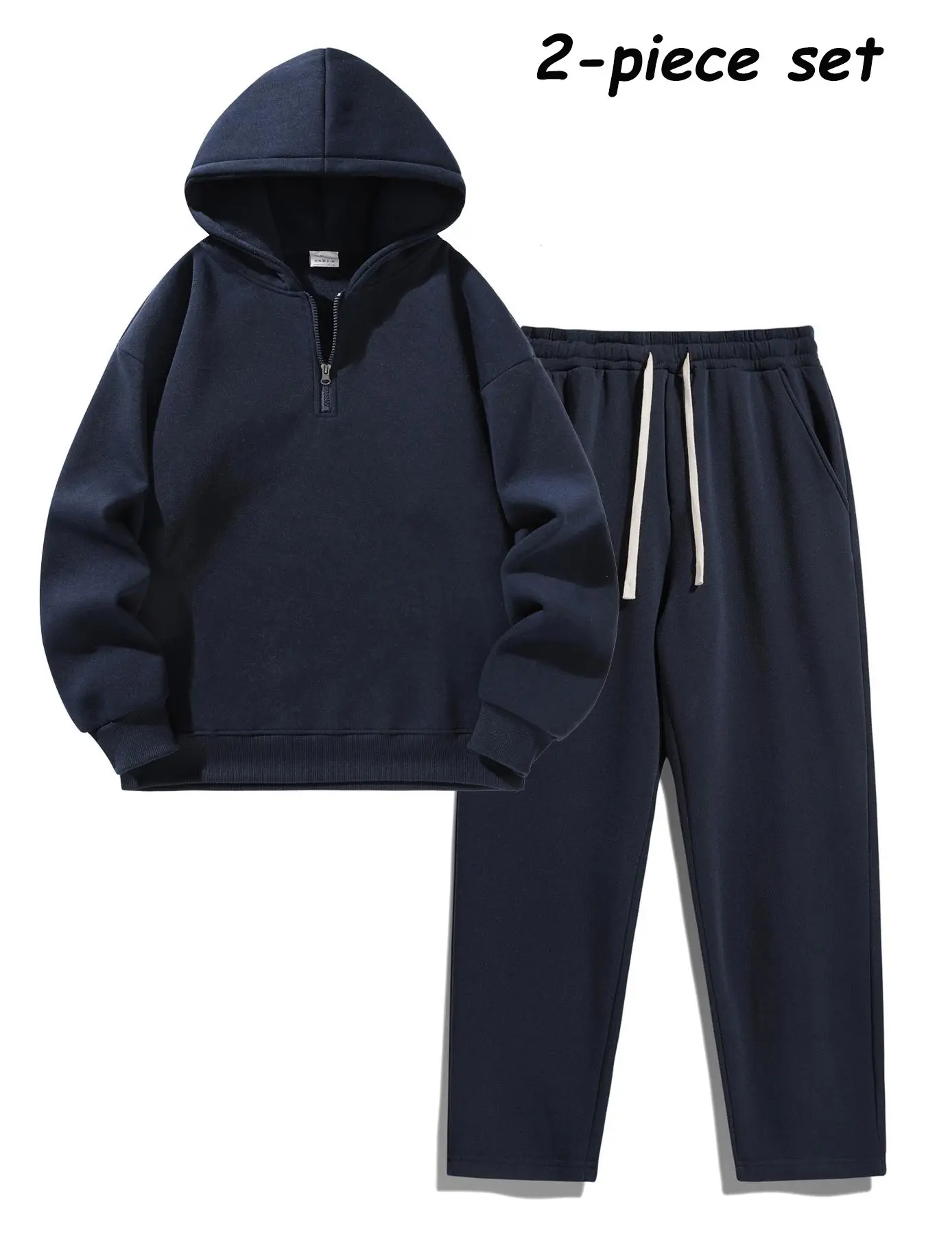 Fabricflora Men’s Half-Zip Hoodie & Sweatpants Set