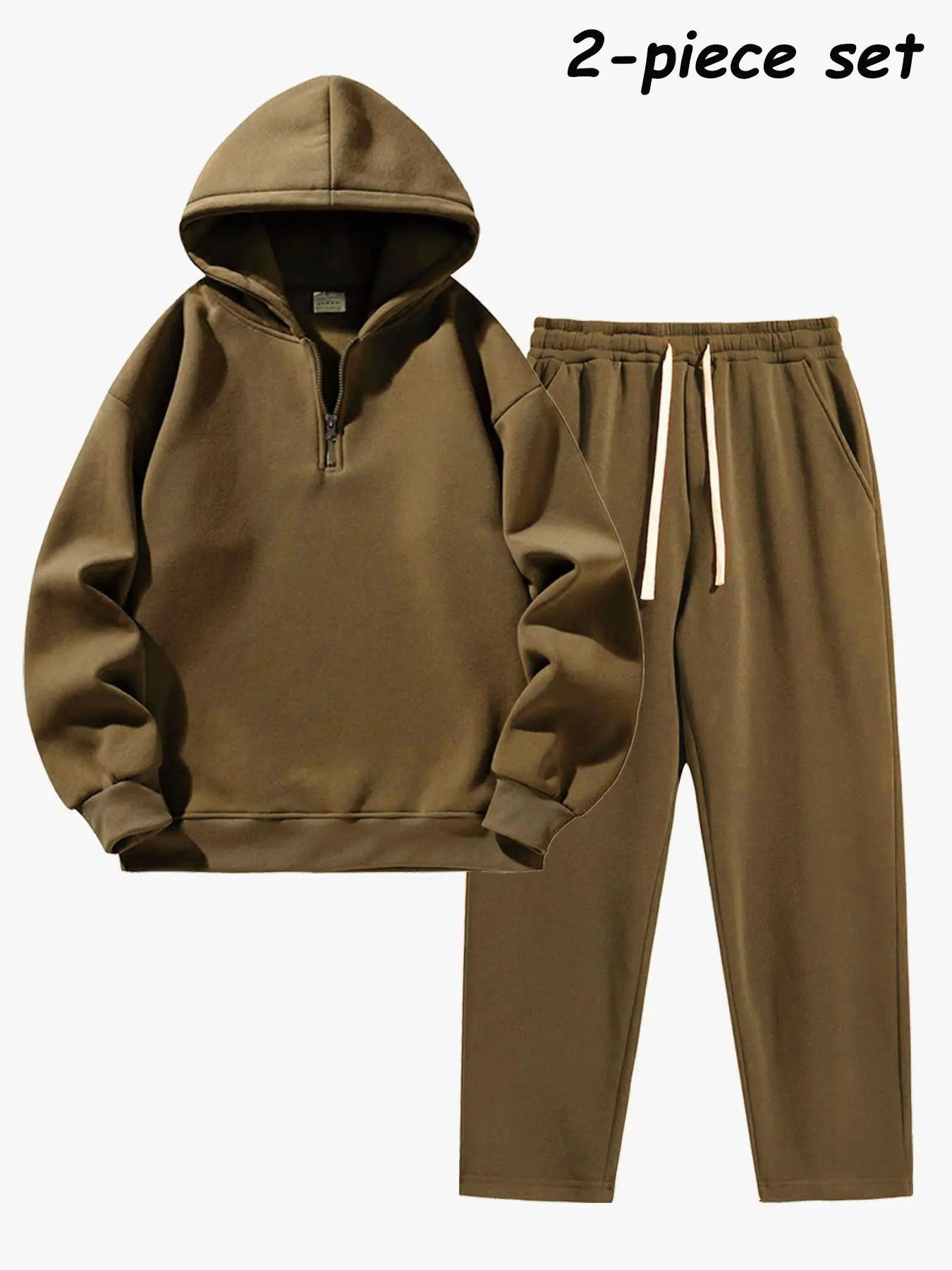 Fabricflora Men’s Half-Zip Hoodie & Sweatpants Set