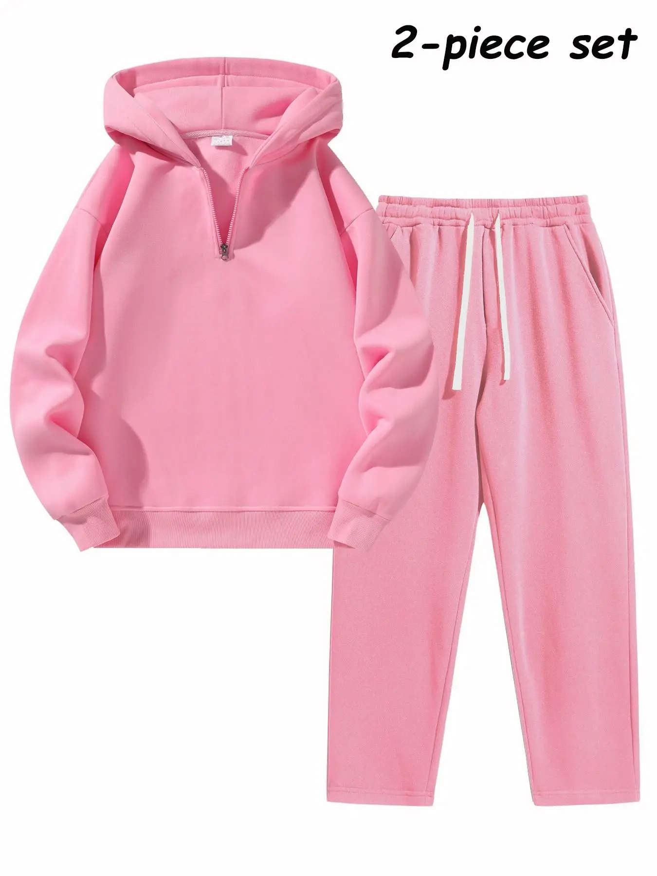 Fabricflora Men’s Half-Zip Hoodie & Sweatpants Set