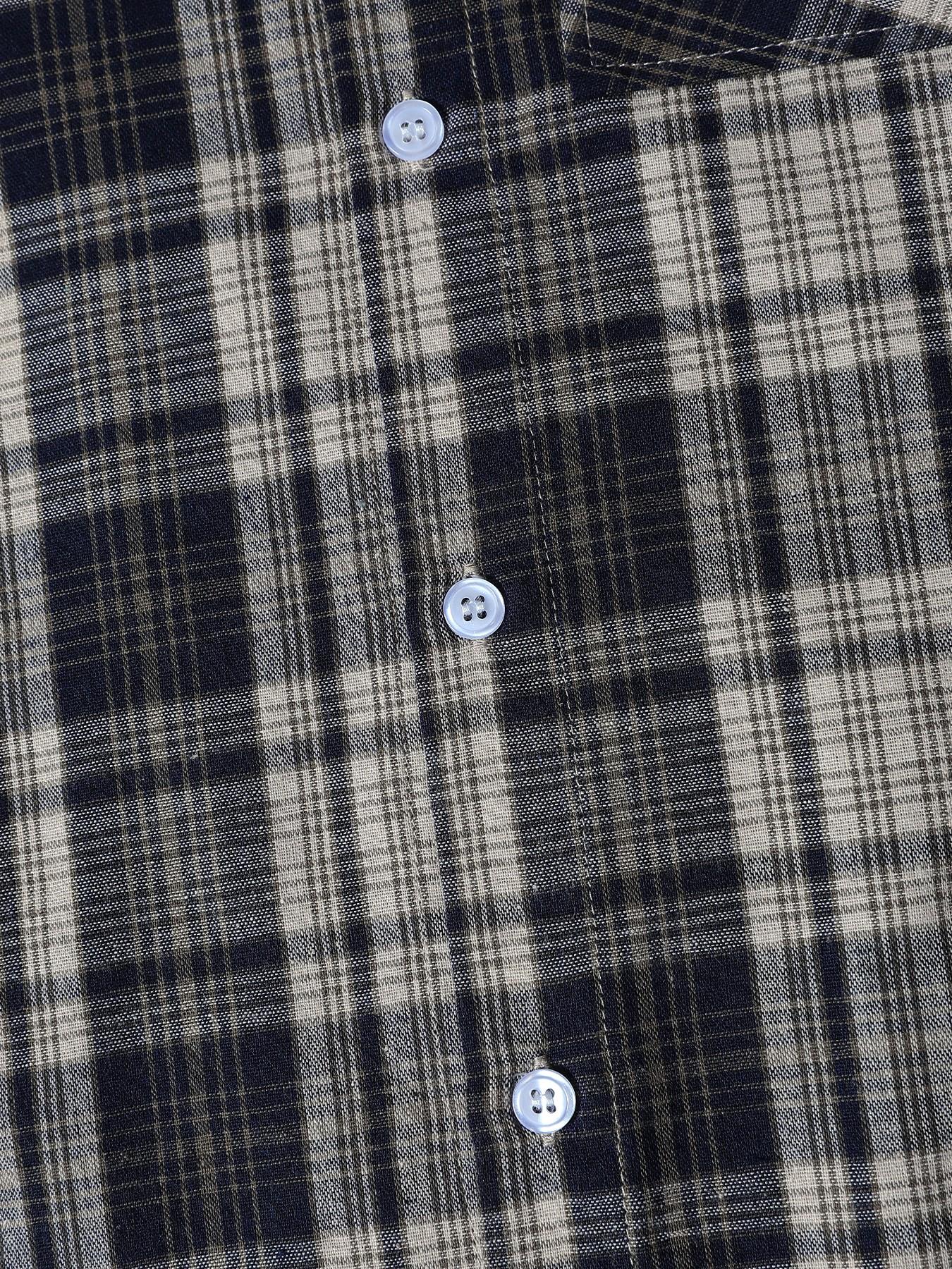 Fabricflora Men's Vintage Plaid Relaxed Short-Sleeve Shirt