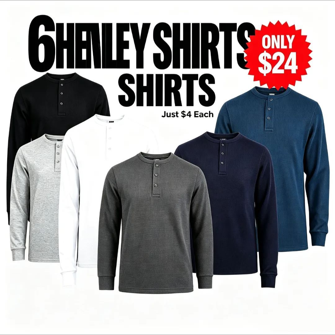 Men's Cotton Waffle-Knit Thermal Henley Shirt Long Sleeve S-5XL Breathable Fashion Casual Pullover Solid Tops Knitwear Menswear Sweater Spring Comfort