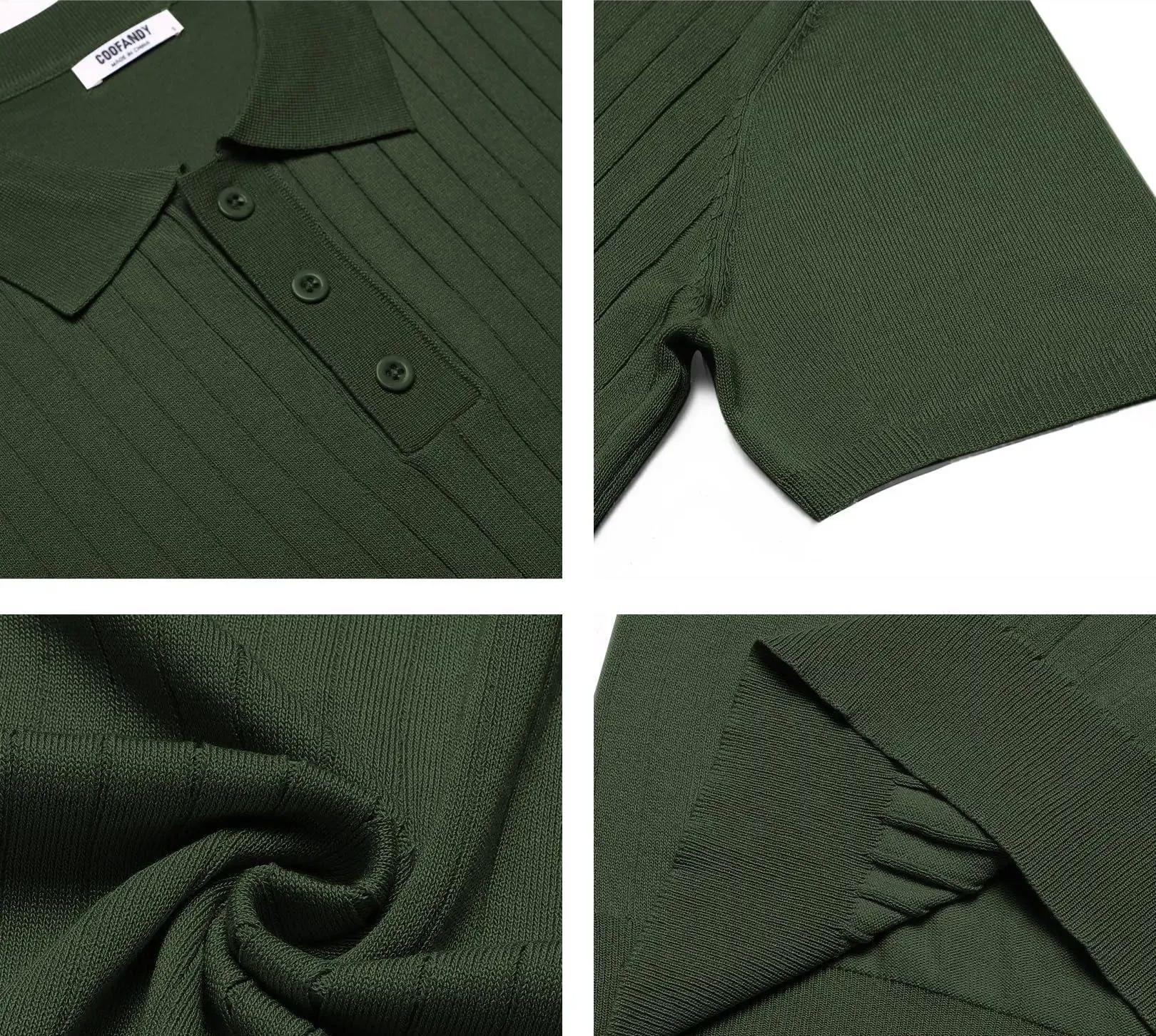 Men’s Ribbed Knit Polo Shirt