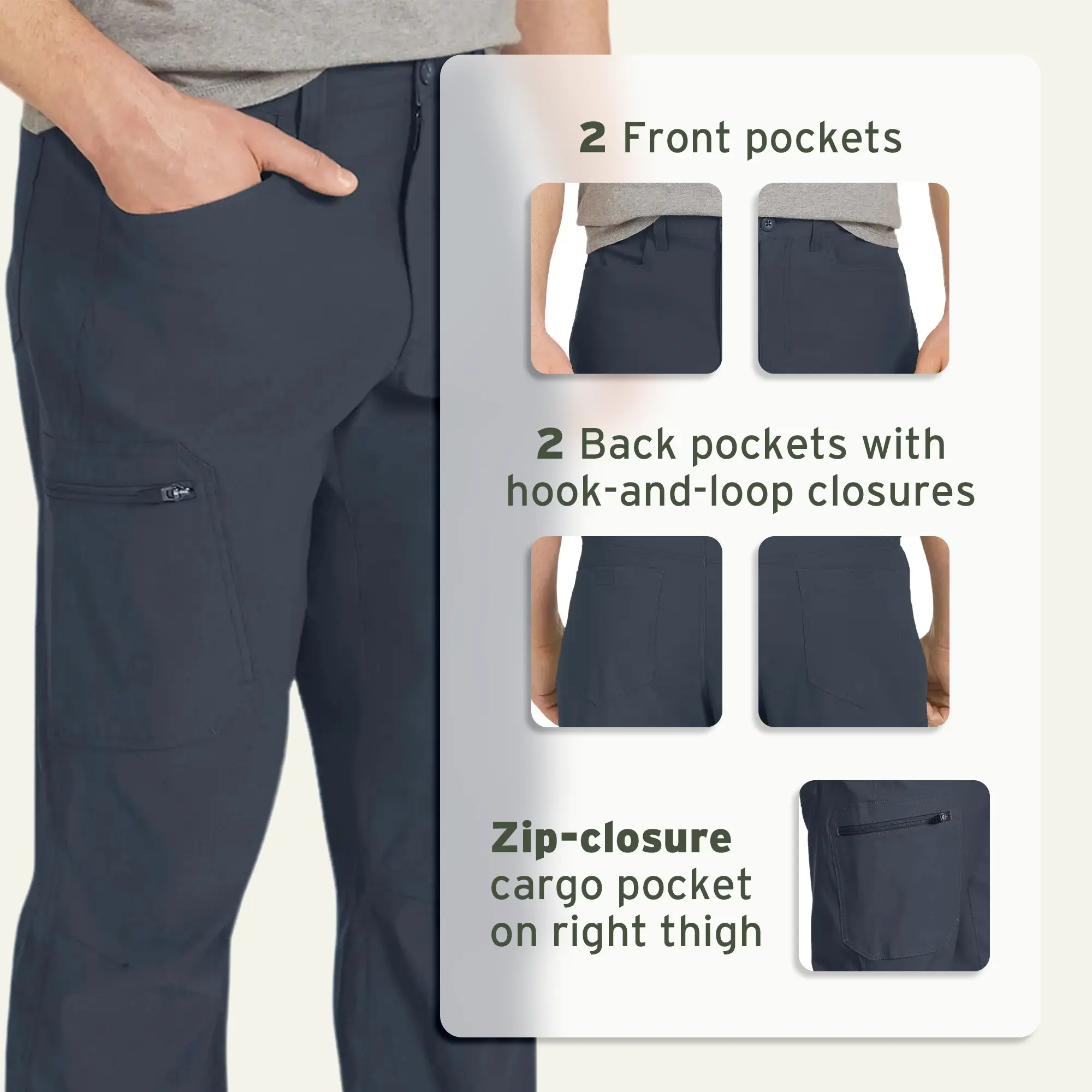 ⚡FINAL SALE⚡Men’s Rainier Water-Repellent Stretch Hiking Pants with UPF 50+ Sun Protection
