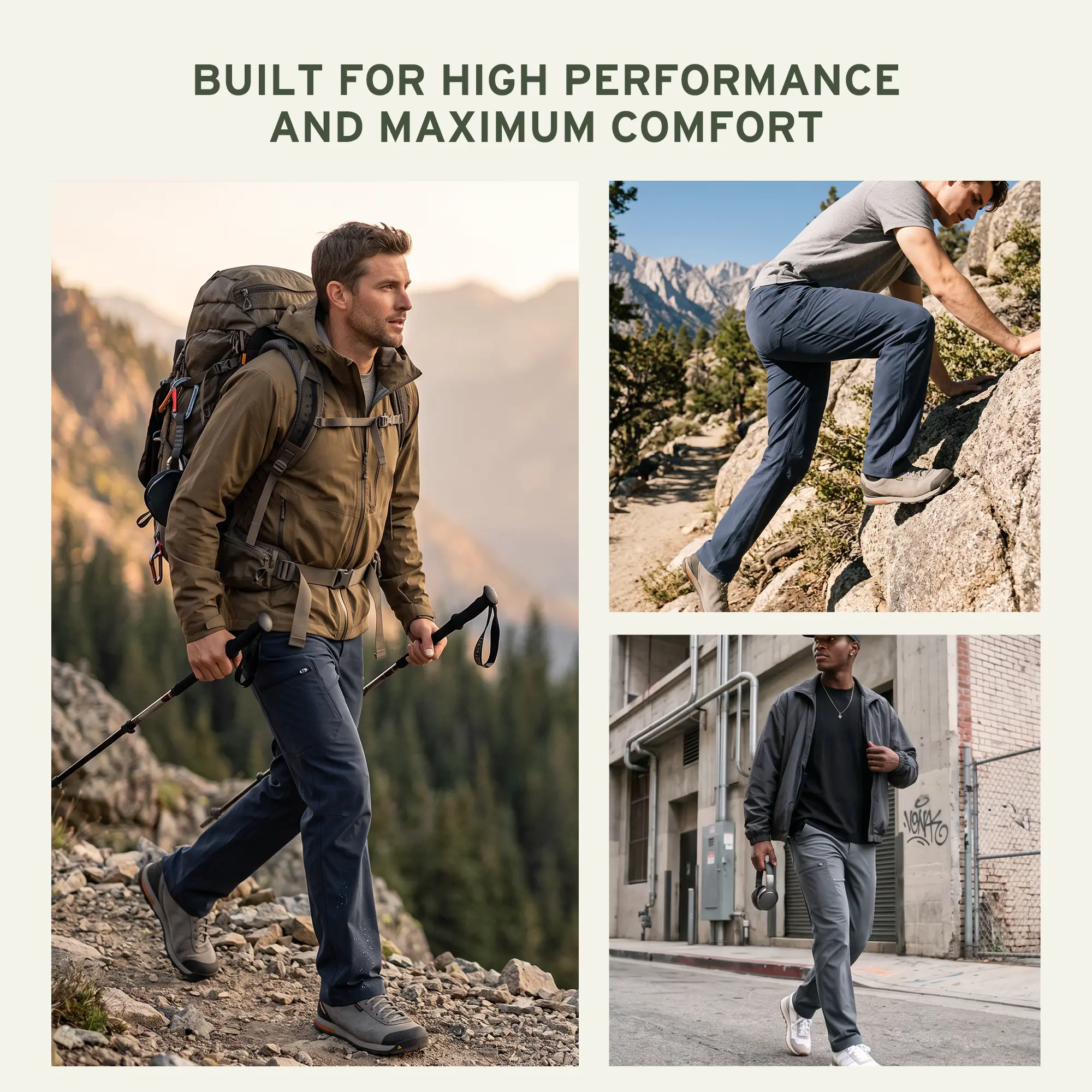 ⚡FINAL SALE⚡Men’s Rainier Water-Repellent Stretch Hiking Pants with UPF 50+ Sun Protection