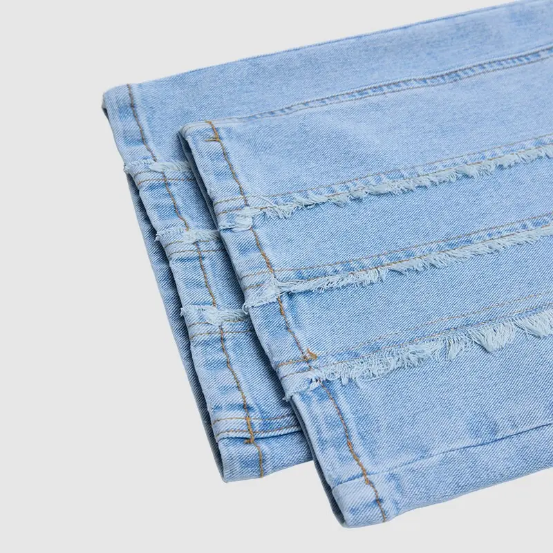 Washed Stretch Mid-Rise Straight-Leg Jeans