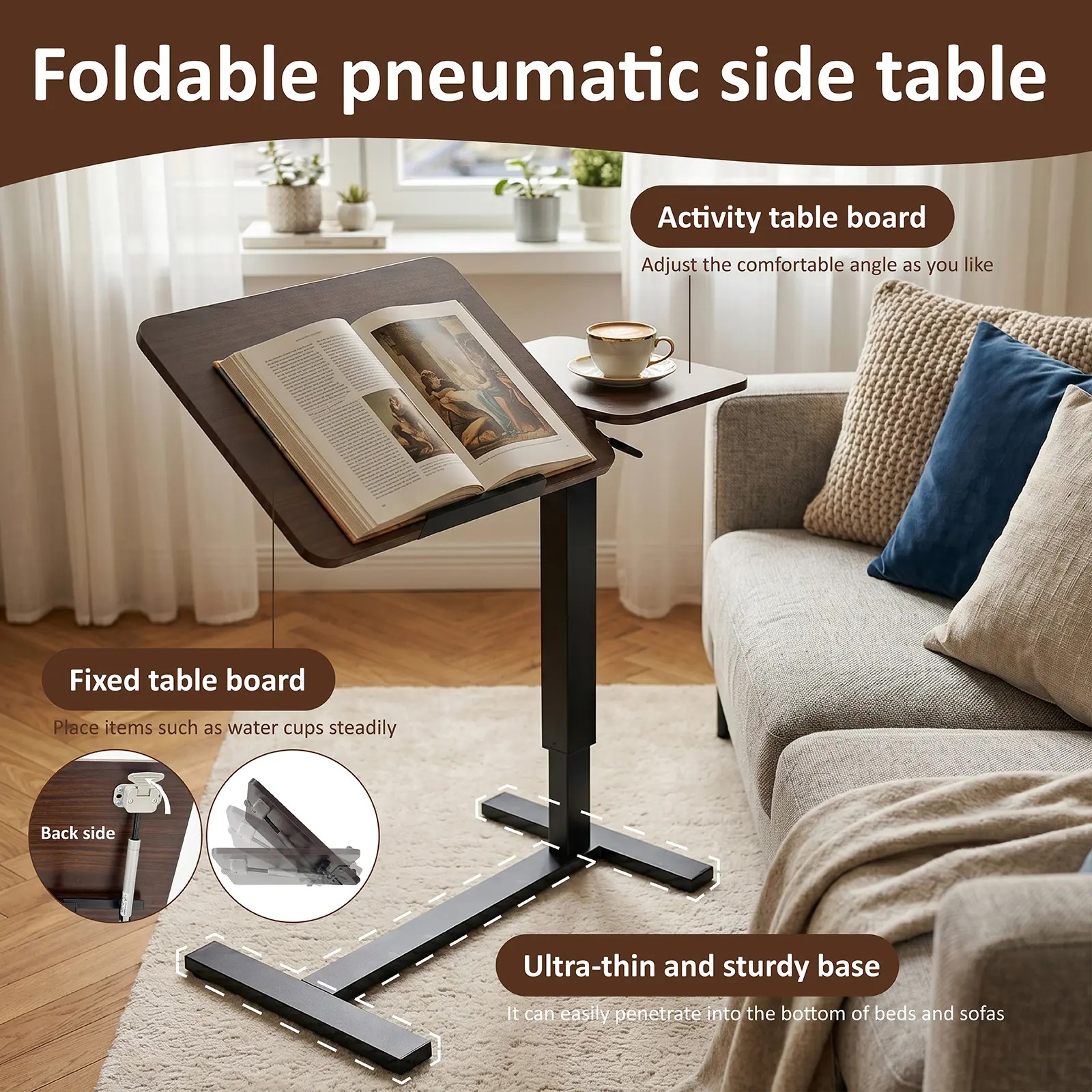  UPGRADED Overbed Mobile Rolling Computer Desk