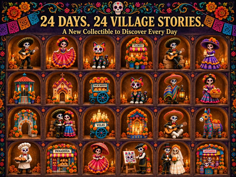 24 unique D&iacute;a de Muertos miniatures