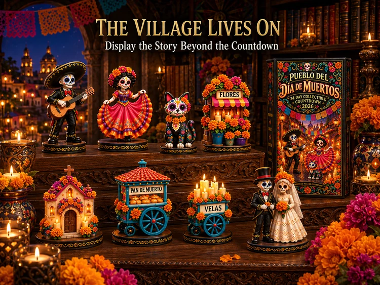 Completed D&iacute;a de Muertos heritage village display
