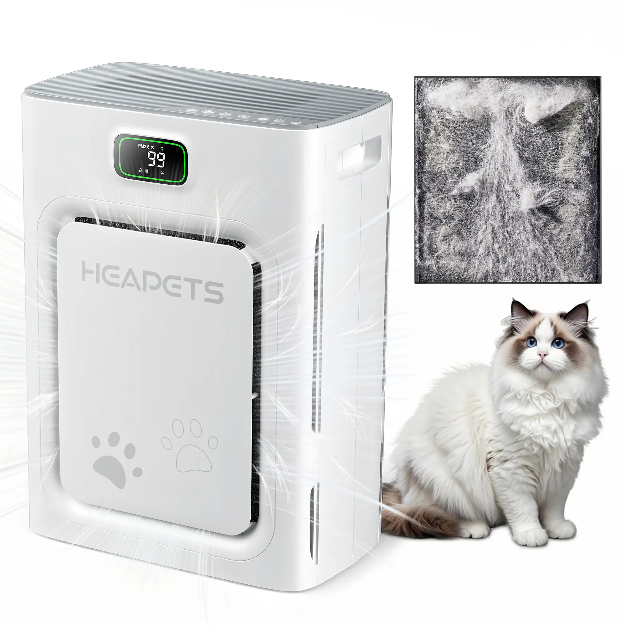 Heapets P358 Pet Air Purifier for Large Rooms