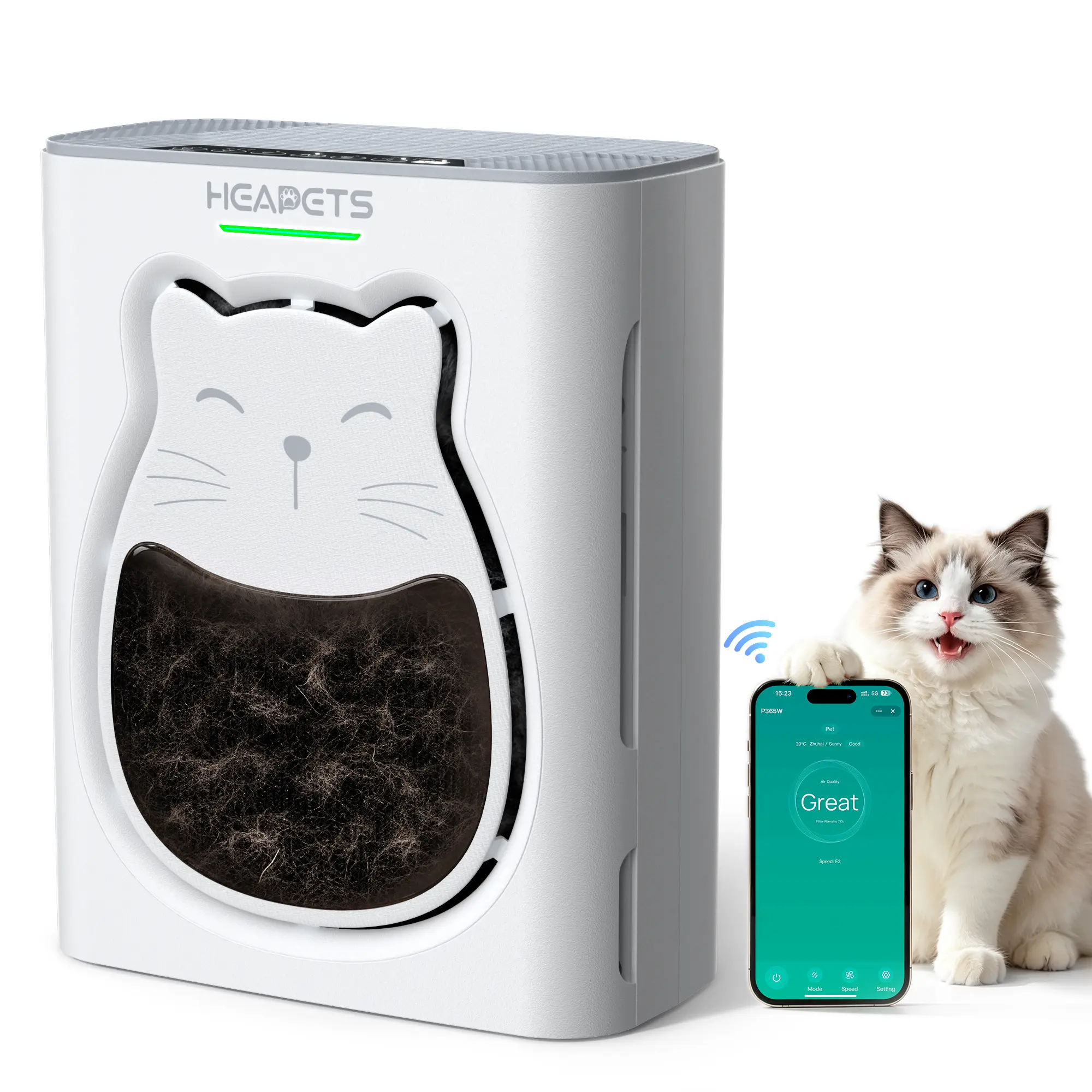 Heapets P358 Pet Air Purifier for Large Rooms