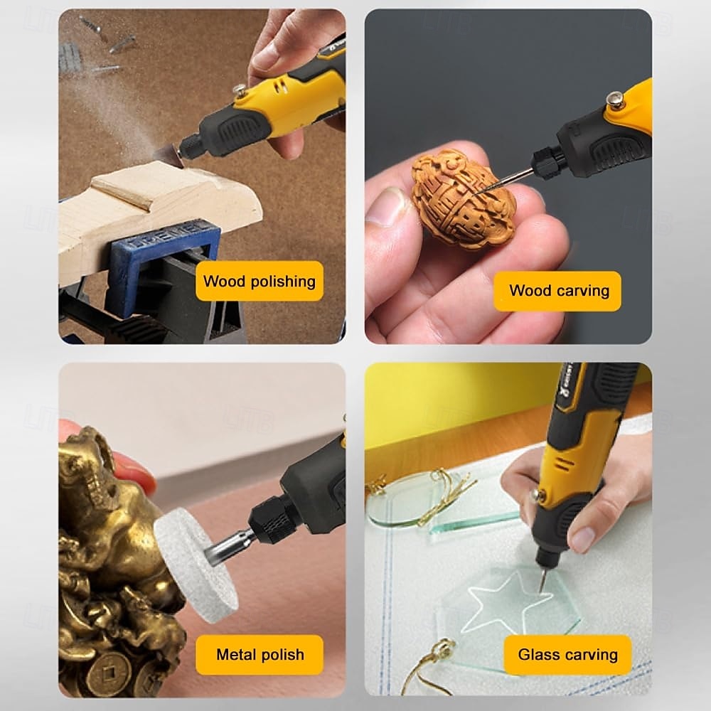 Mini Electric Grinder Pen, 3 Adjustable Speeds, USB Rechargeable, Jade Carving Tool Kit for Wood, Metal, Glass, Engraving, Polishing and DIY with 57 2026 - $54.99 –P6