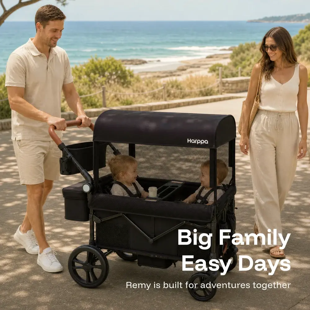HARPPA Baby Stroller Wagon 4-Seater Folding