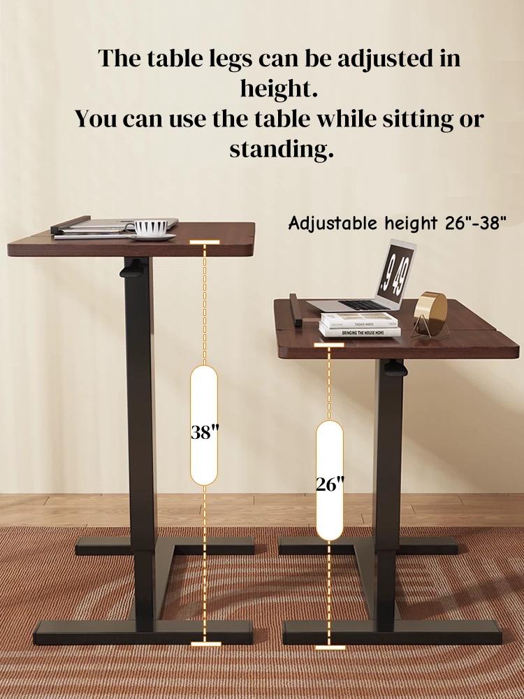 ANBUY UPGRADED Overbed Mobile Rolling Computer Desk - Furniture for Bedroom, Adjustable Height Table, Side Tables, Makeshift Desk with Wheels, Tilting Tray, H-Shaped Stable Base for Bed, Sofa