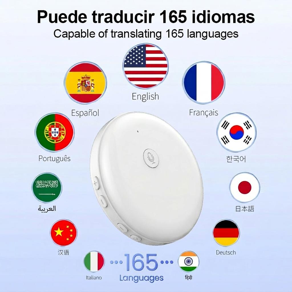 Portable Wireless AI Language Translator Pen - Spanish & English Practice Companion, 165-Language Support, Accent Adaptation for Restaurant Scenarios, Smart Tutor for Electronic Learning,sohochic
