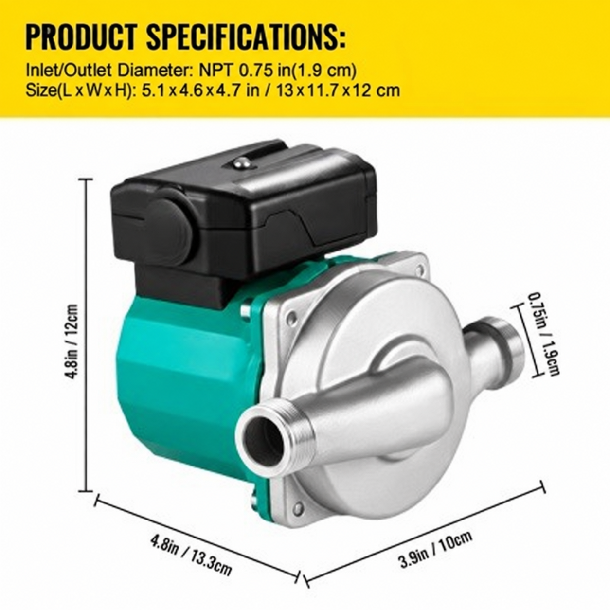 VEVOR Hot Water Recirculating Pump 93W 110V