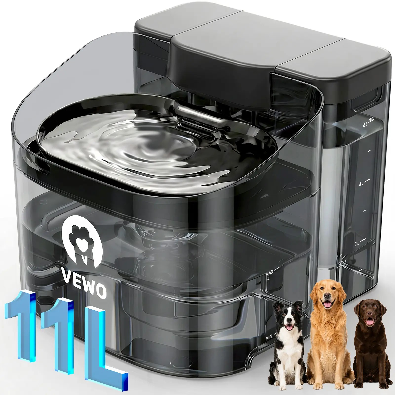 VEWO 11L Large Dog Water Fountain