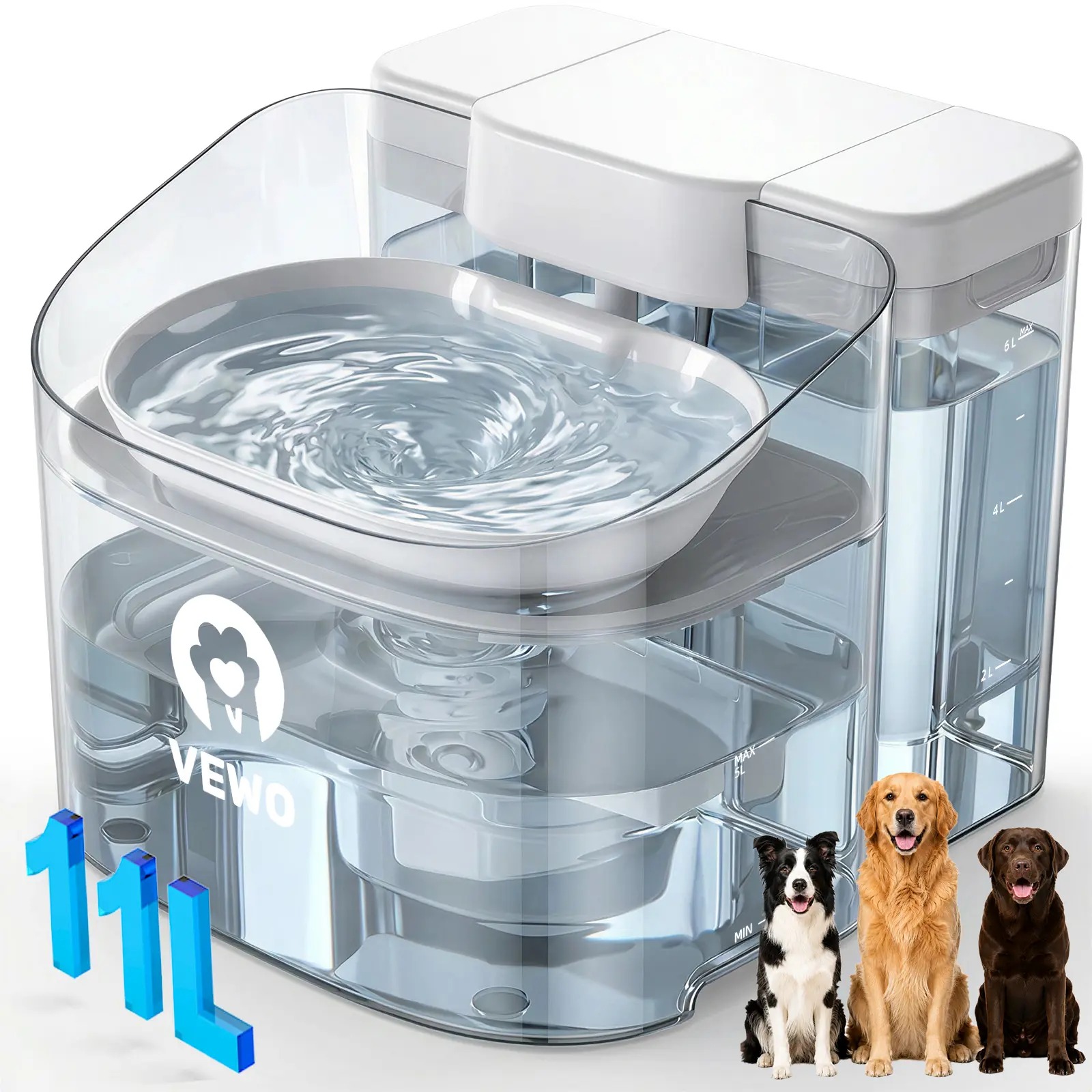 VEWO 11L Large Dog Water Fountain