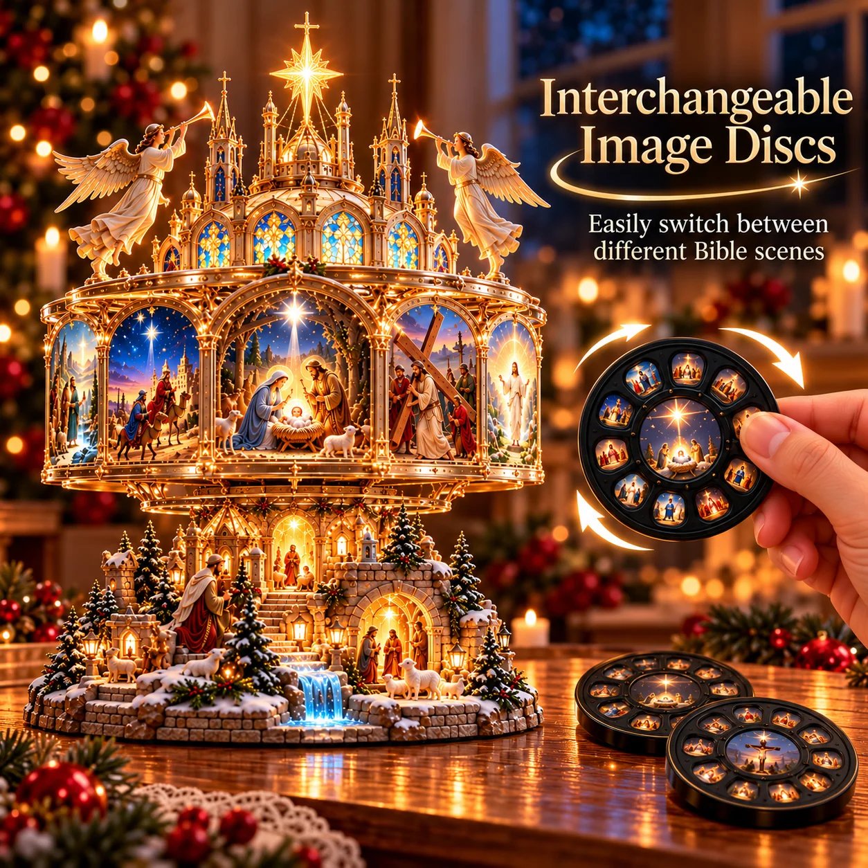 Interchangeable Bible story image discs