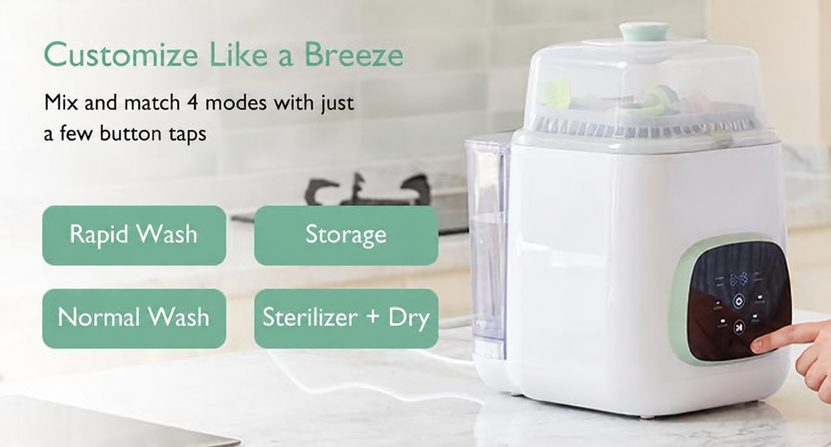 Bottle washer drying and storage system